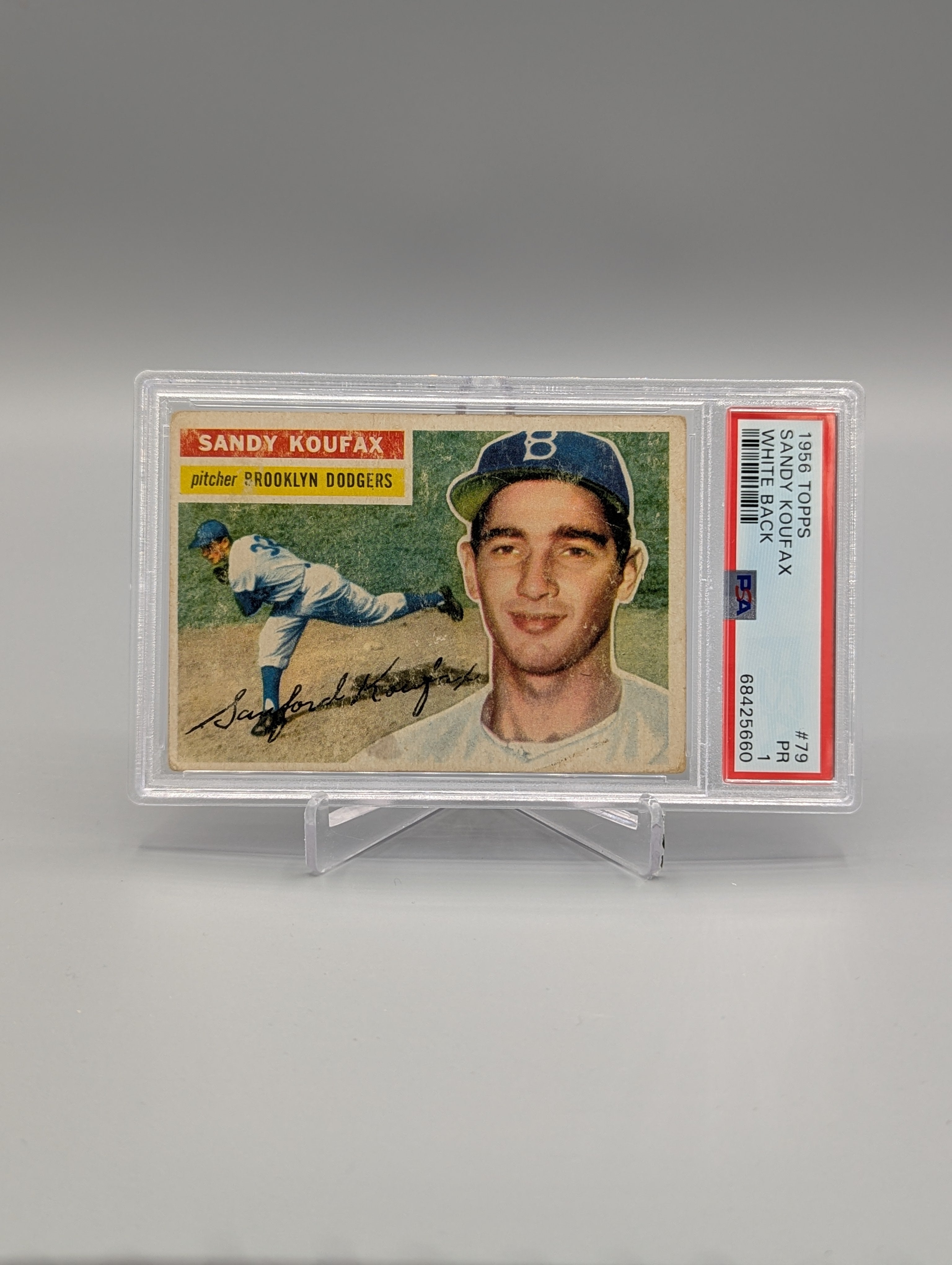 1956 Topps #79 Sandy Koufax White Back PSA 1 Dodgers