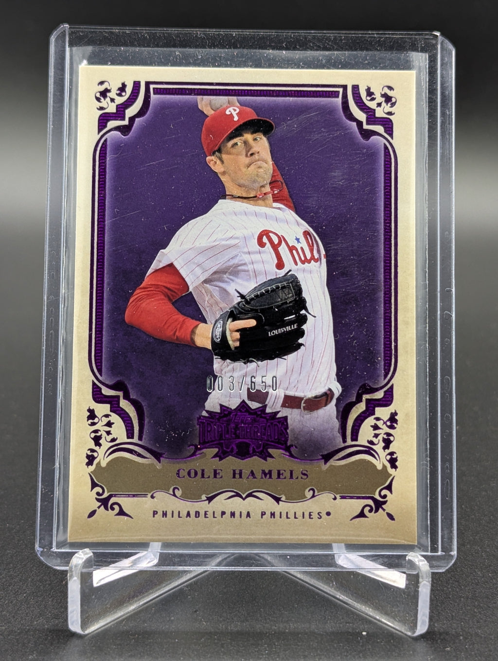 2013 Topps Triple Threads Amethyst #95 Cole Hamels #/650 Phillies