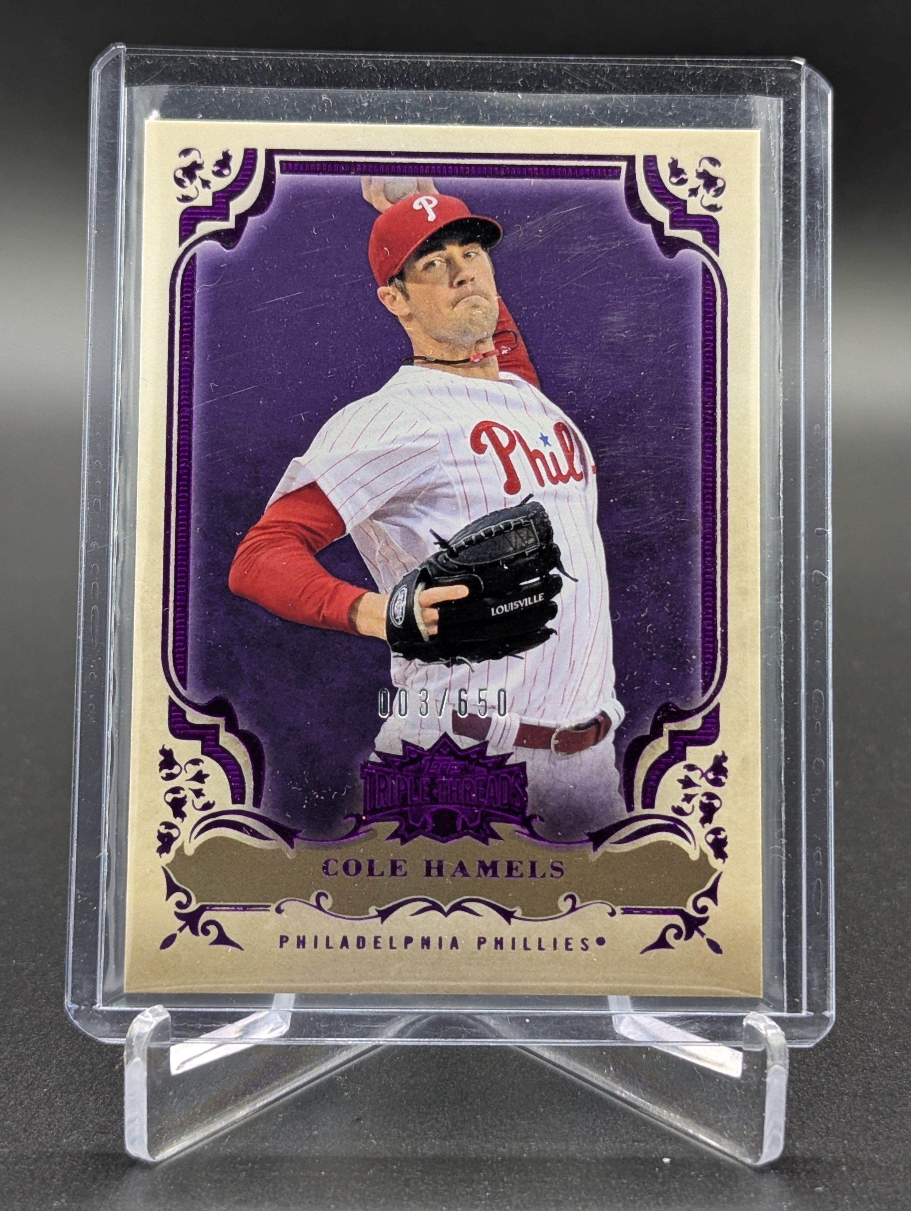 2013 Topps Triple Threads Amethyst #95 Cole Hamels #/650 Phillies