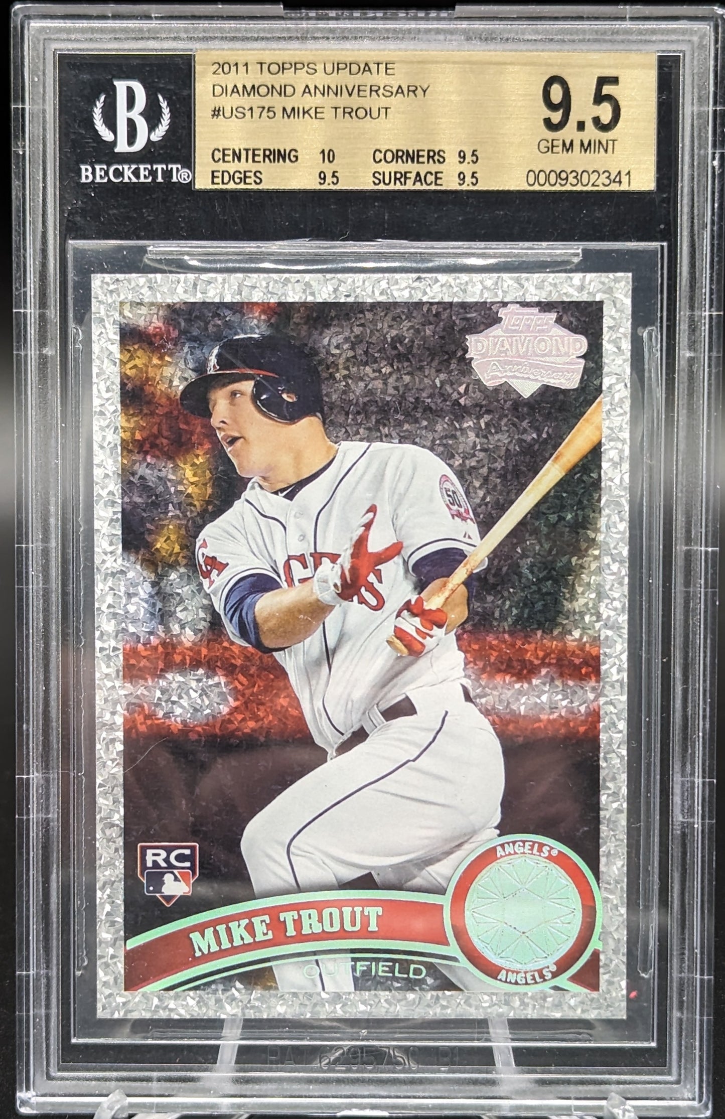 2011 Topps Update Diamond Anniversary #US175 Mike Trout RC BGS 9.5