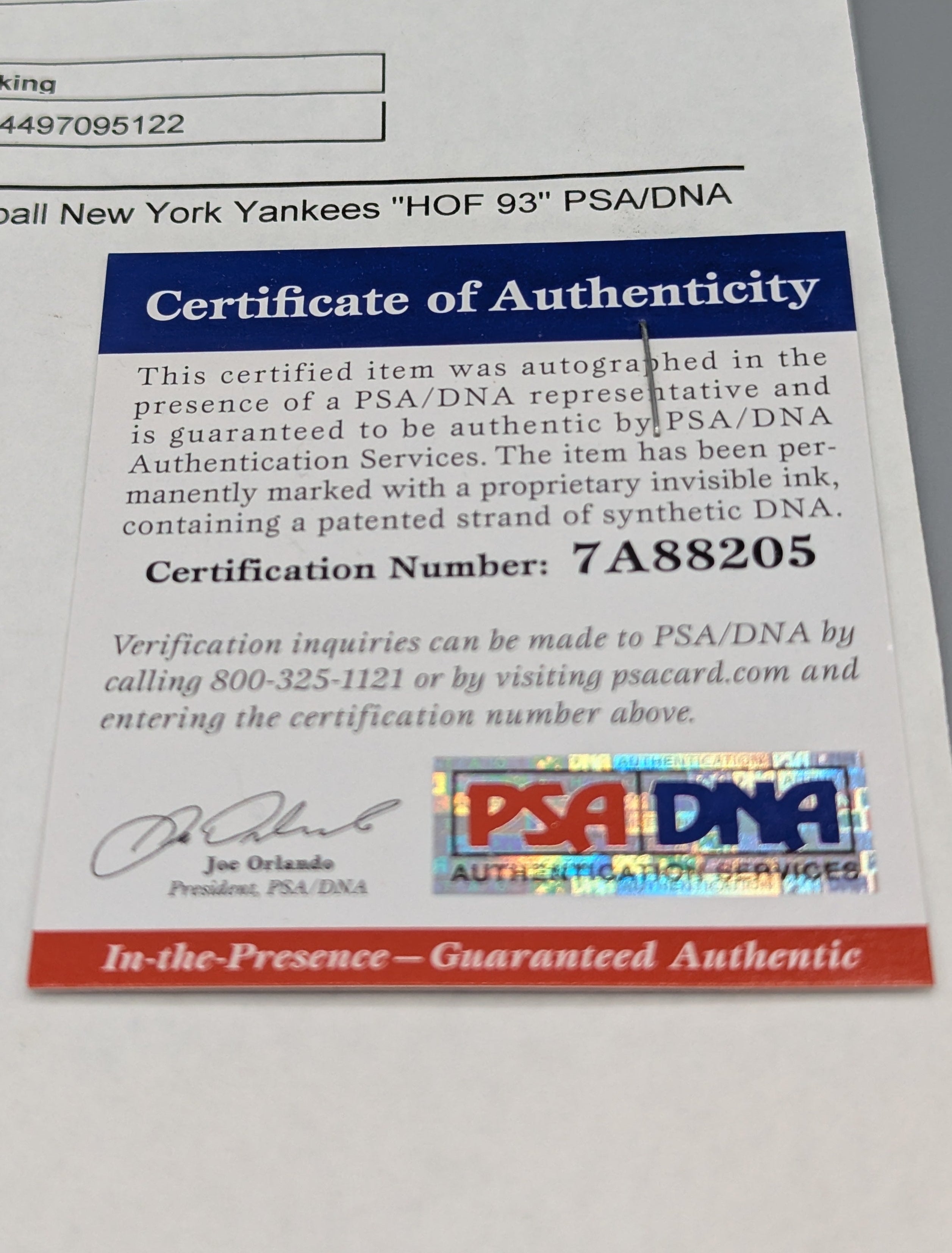 Official Major League Autographed Ball Reggie Jackson HOF Inscription PSA/DNA