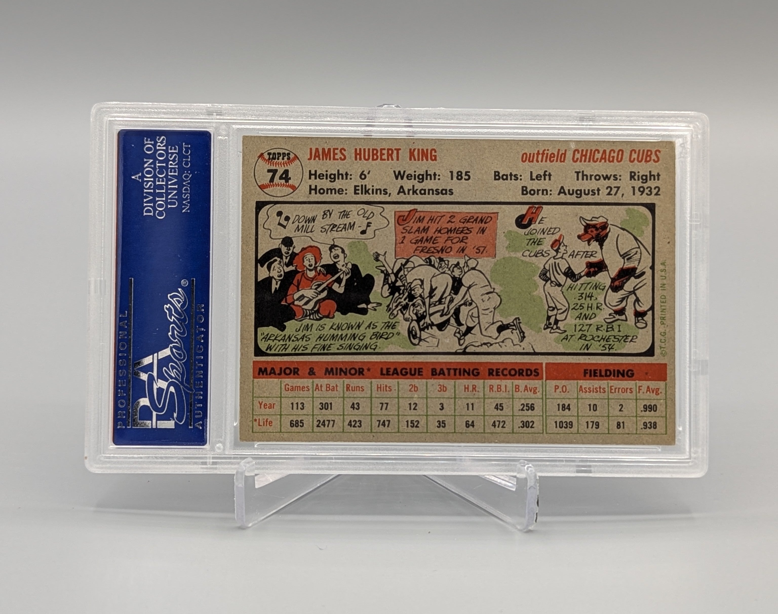 1956 Topps #74 Jim King PSA 6 Cubs