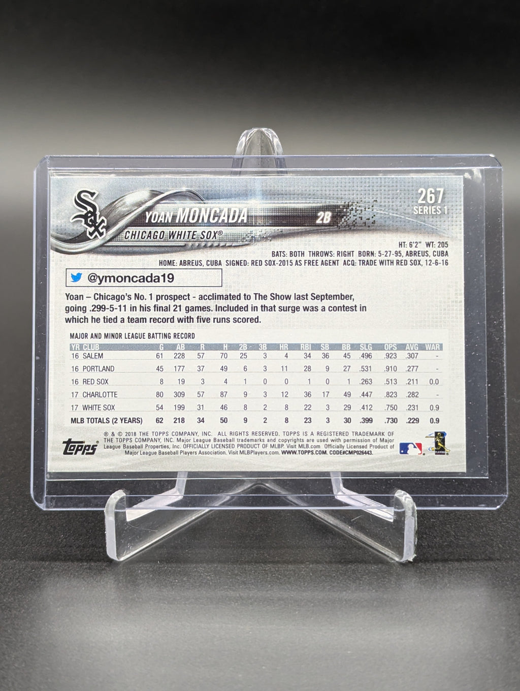 2018 Topps Image Variation SP #267 Yoan Moncada White Sox