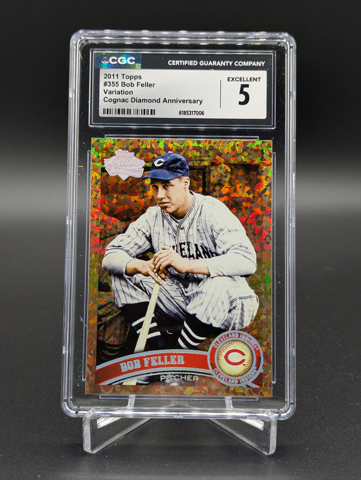 2011 Topps Diamond Anniversary Cognac Variation #355 Bob Feller Indians CGC
