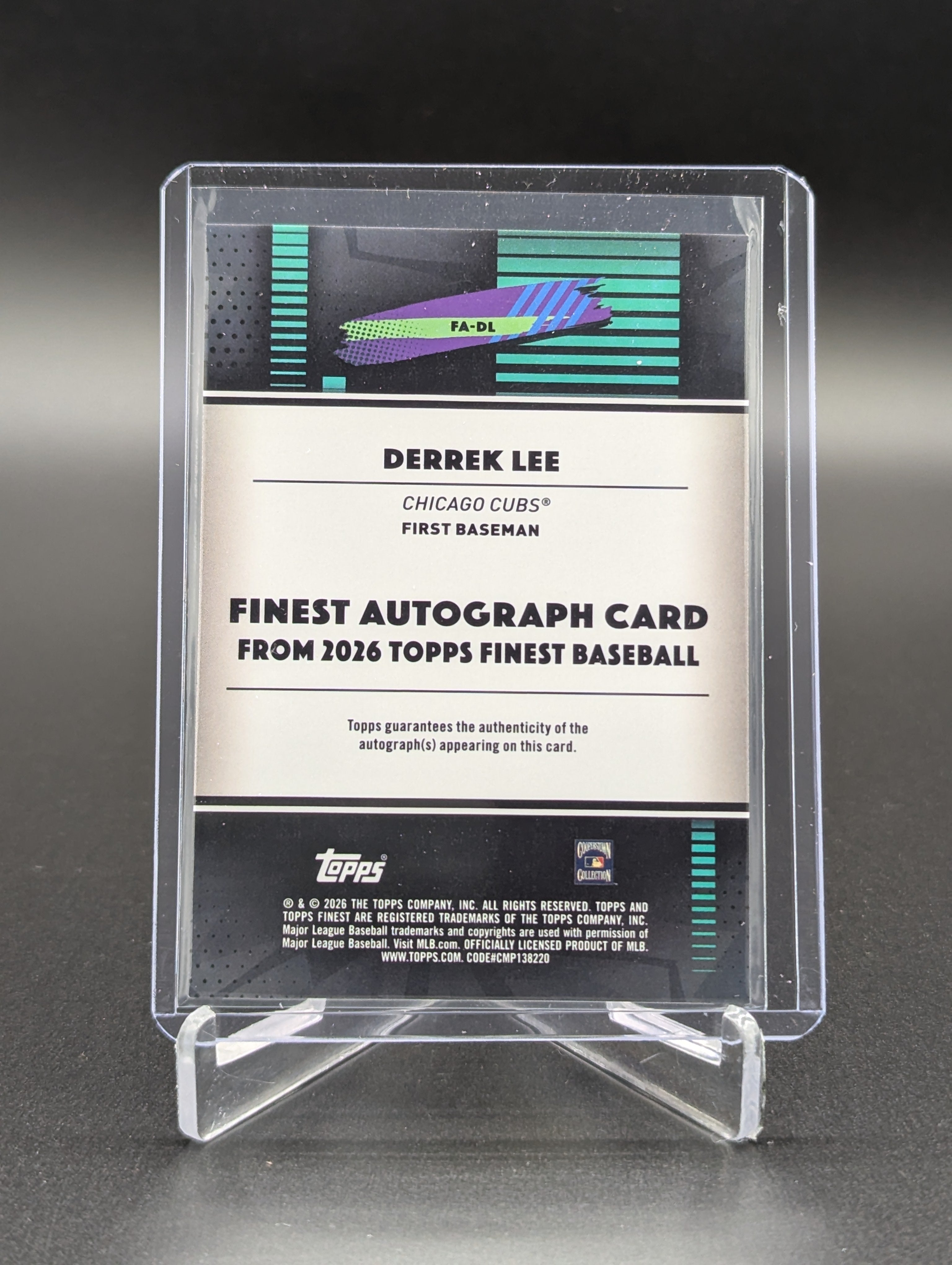 2026 Topps Finest Auto Green /99 #FA-DL Derrek Lee Cubs