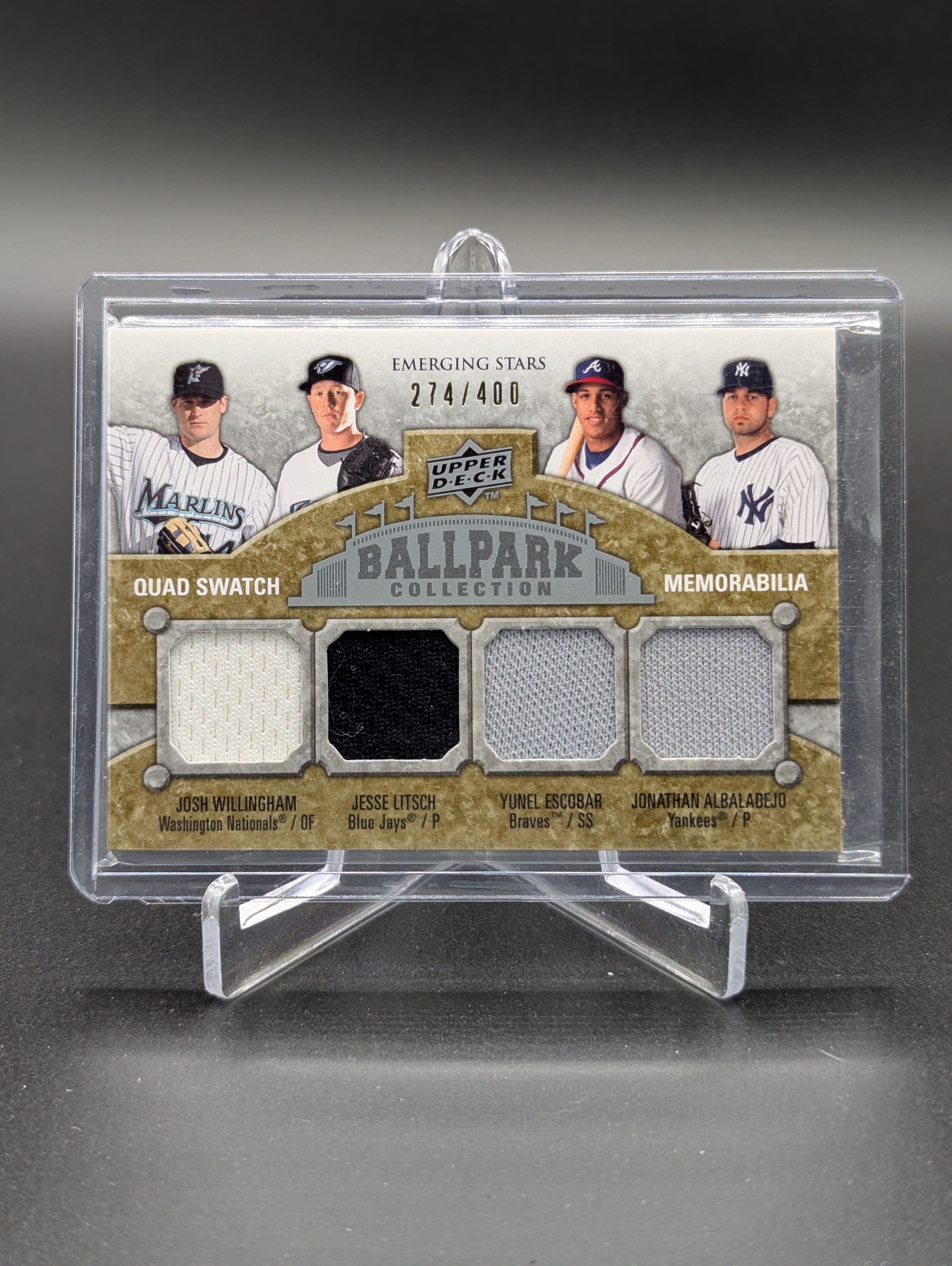 2009 Upper Deck Ballpark Collection Quad Relic #232 Willingham/Escobar /400