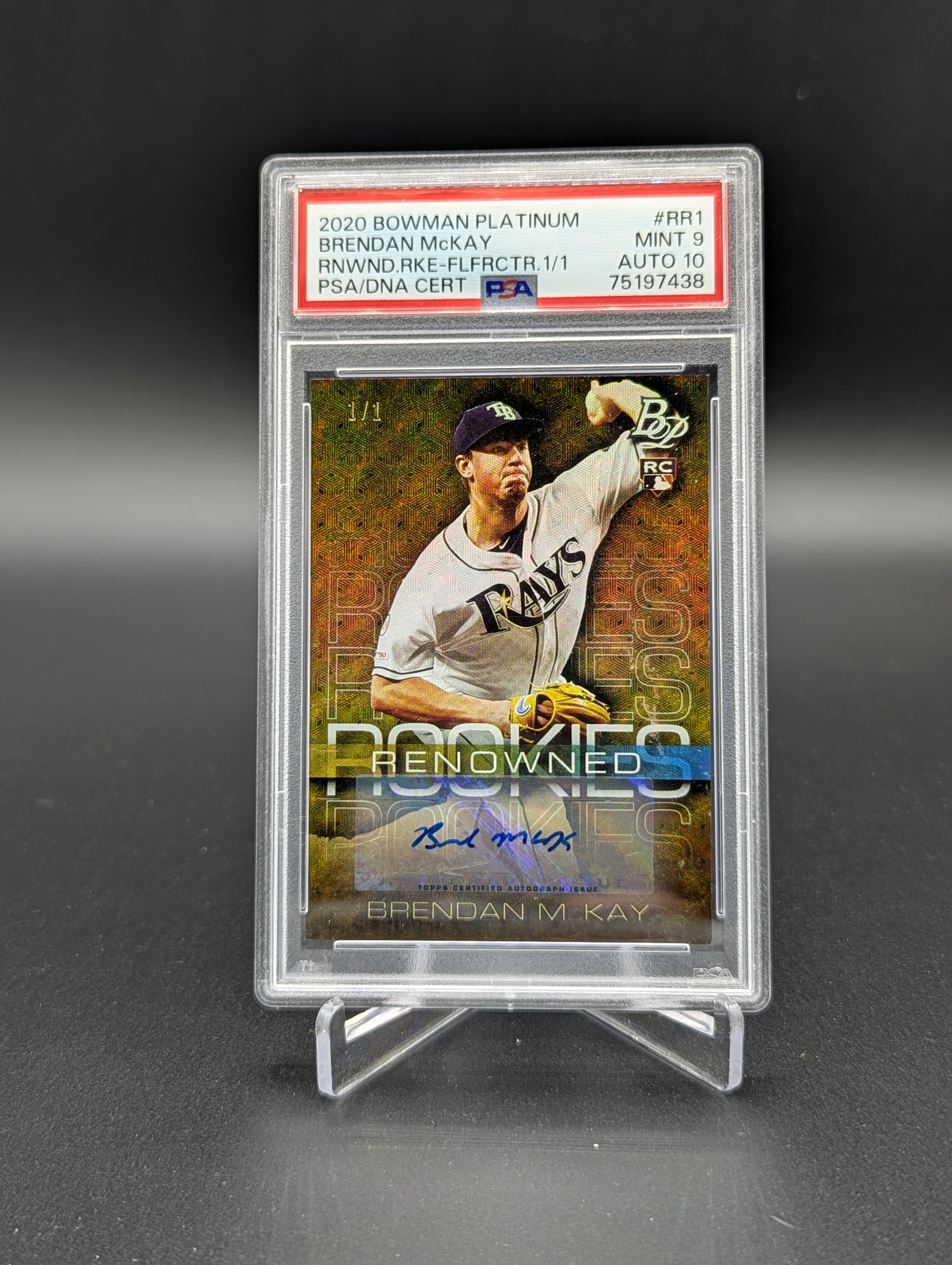 2020 Bowman Platinum FoilFractor#RR1 Brendan McKay #1/1 Rays