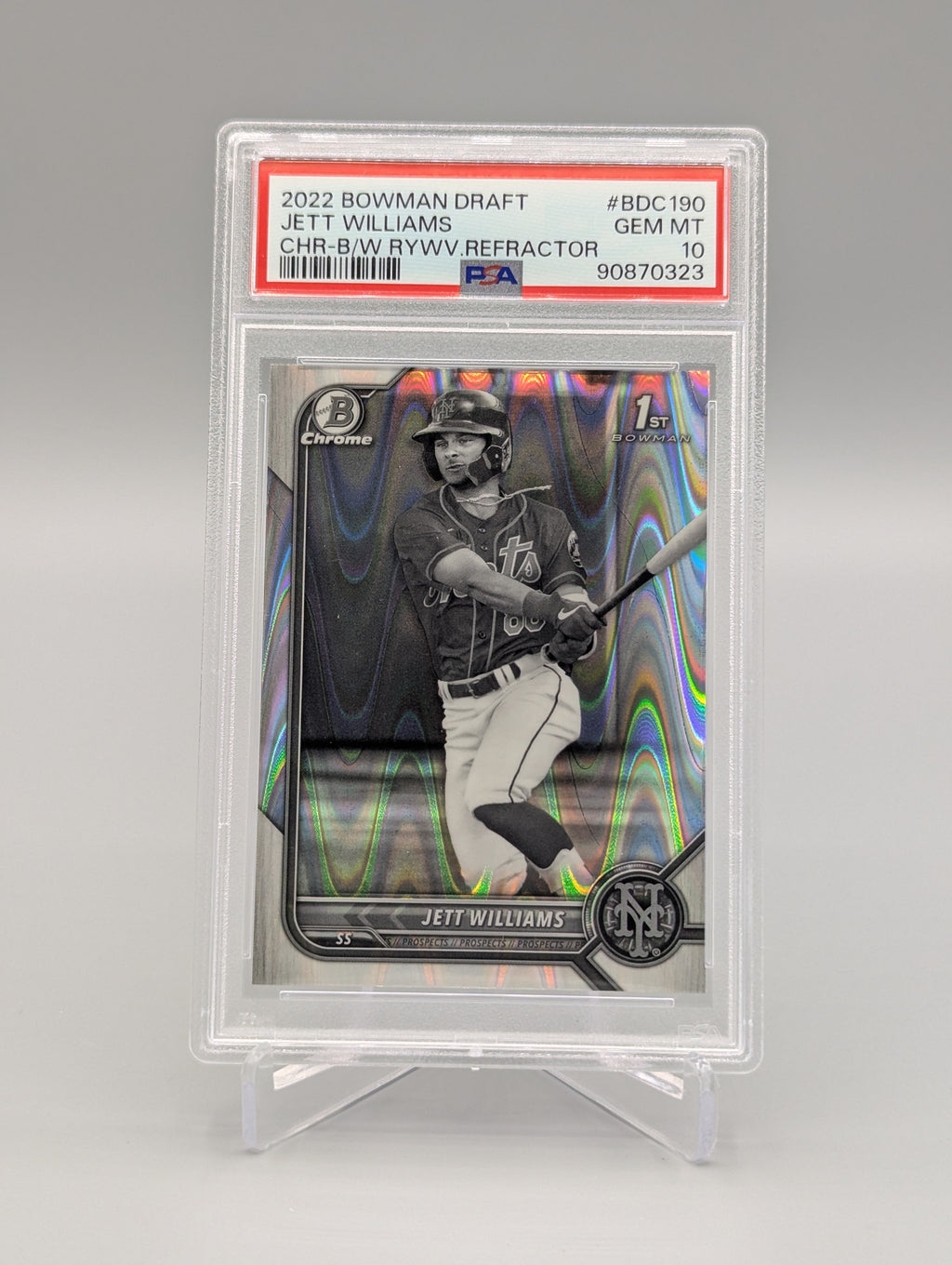 2022 Bowman Chrome Raywave #BDC190 Jett Williams PSA 10 Mets