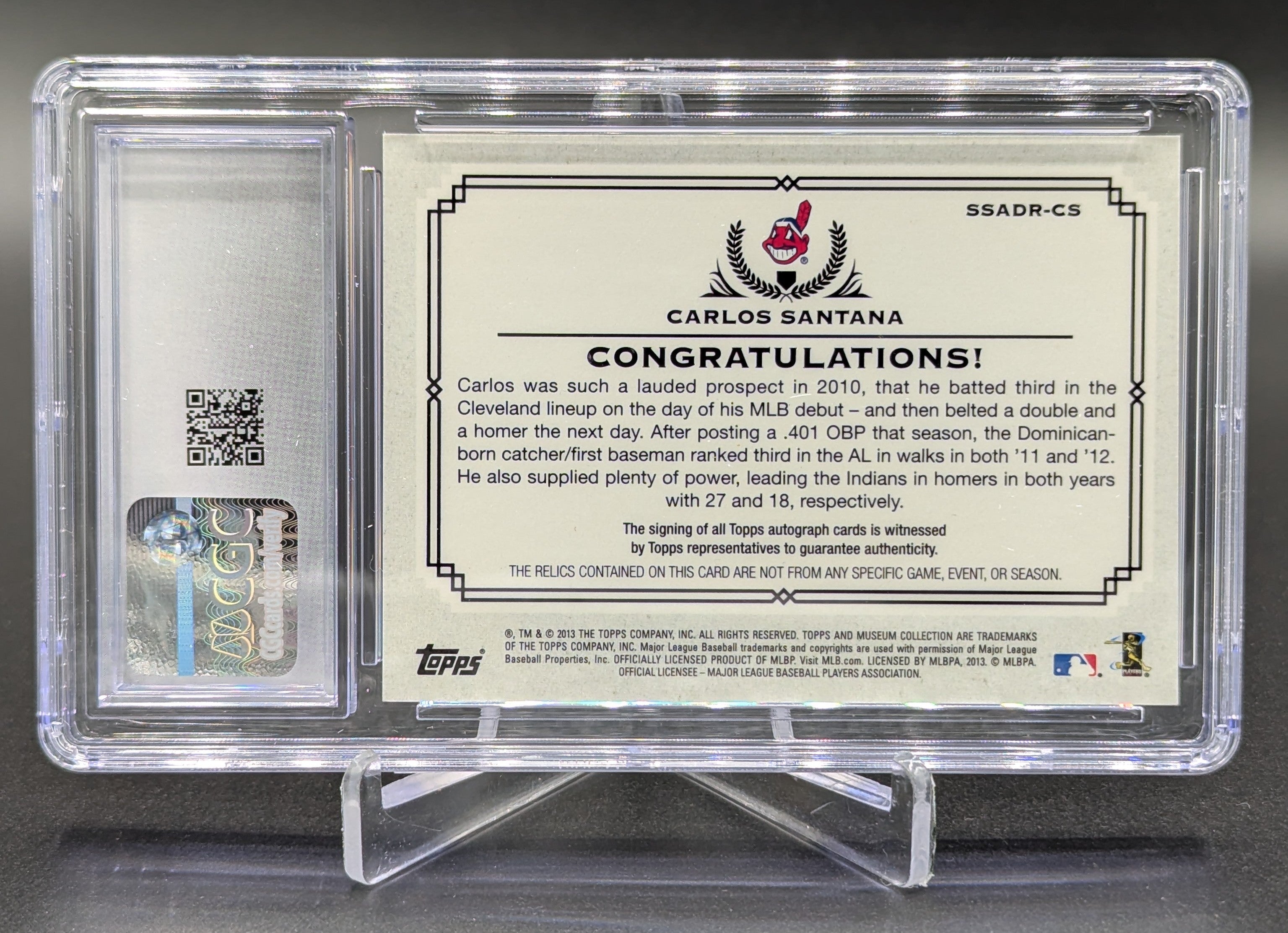 2013 Topps Museum Signature Swatches #SSADR-CS Carlos Santana