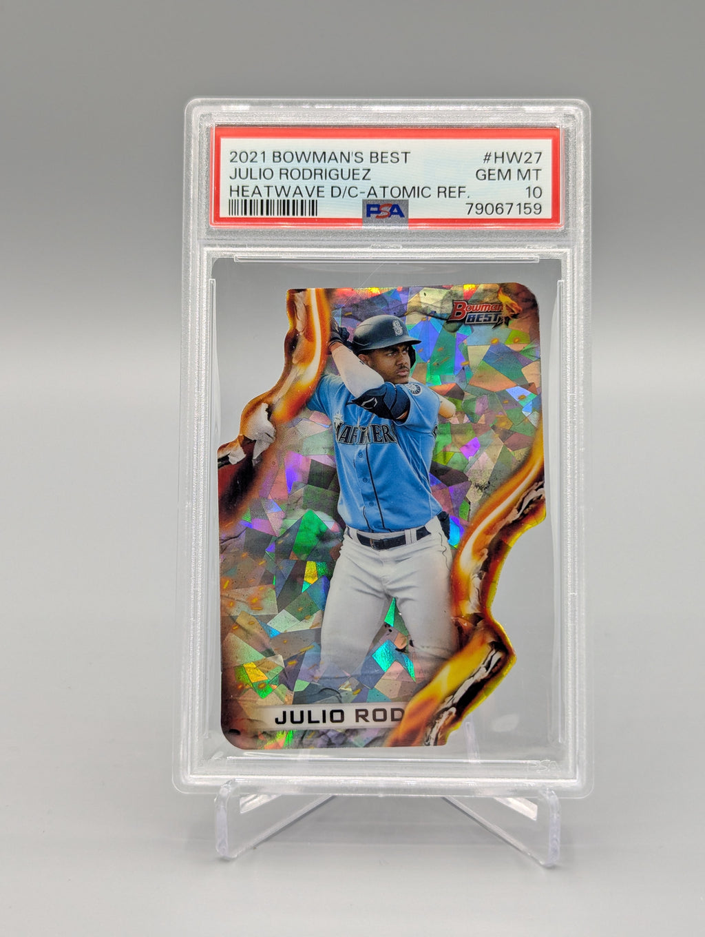 2021 Bowman's Best Heatwave Atomic #HW27 Julio Rodriguez RC PSA 10 Mariners