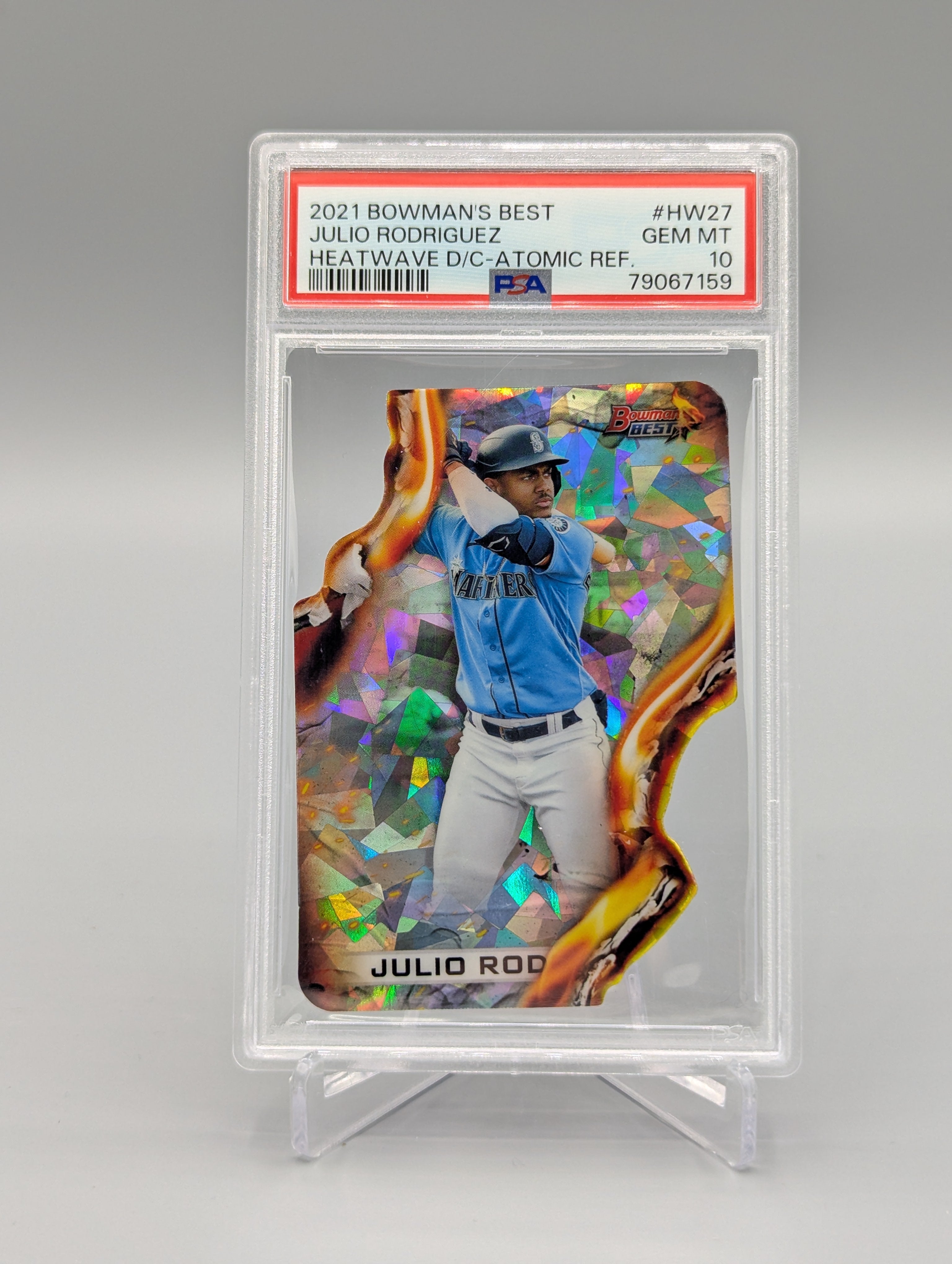 2021 Bowman's Best Heatwave Atomic #HW27 Julio Rodriguez RC PSA 10 Mariners