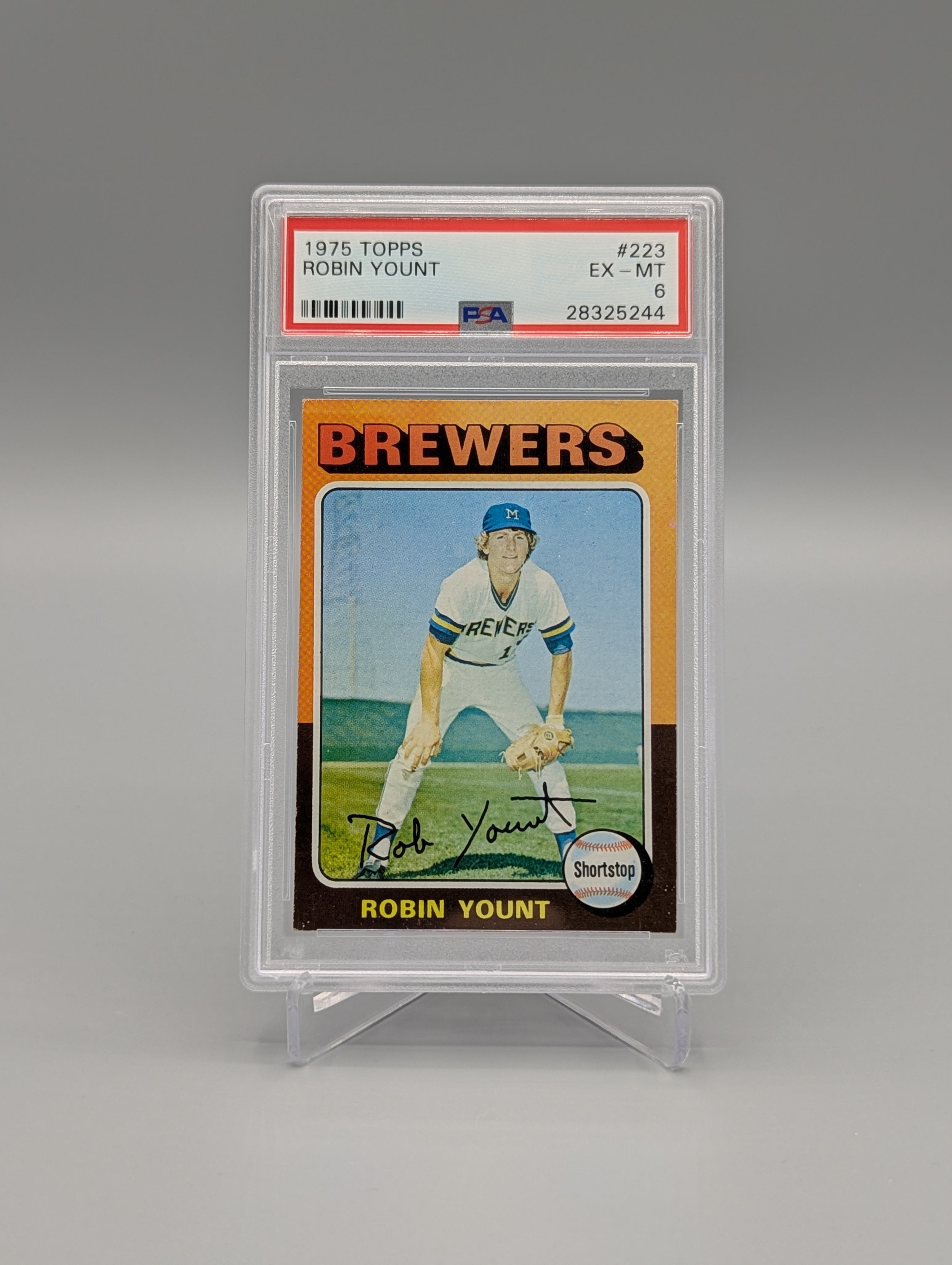 1975 Topps #223 Robin Yount RC PSA 6 Brewers
