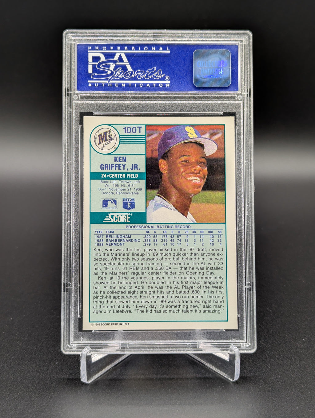 1989 Score Traded #100T Ken Griffey Jr RC PSA 9 Mariners