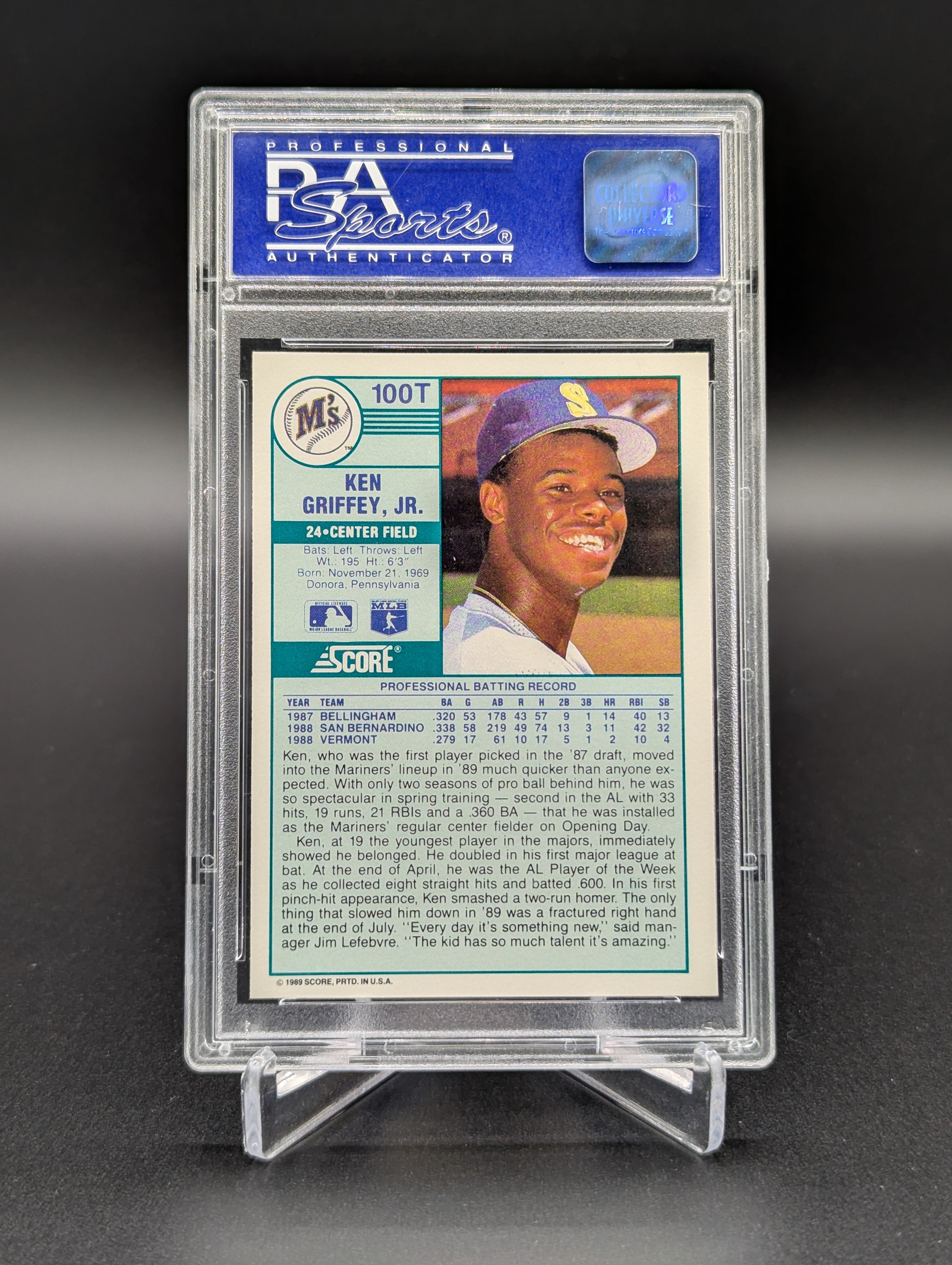 1989 Score Traded #100T Ken Griffey Jr RC PSA 9 Mariners