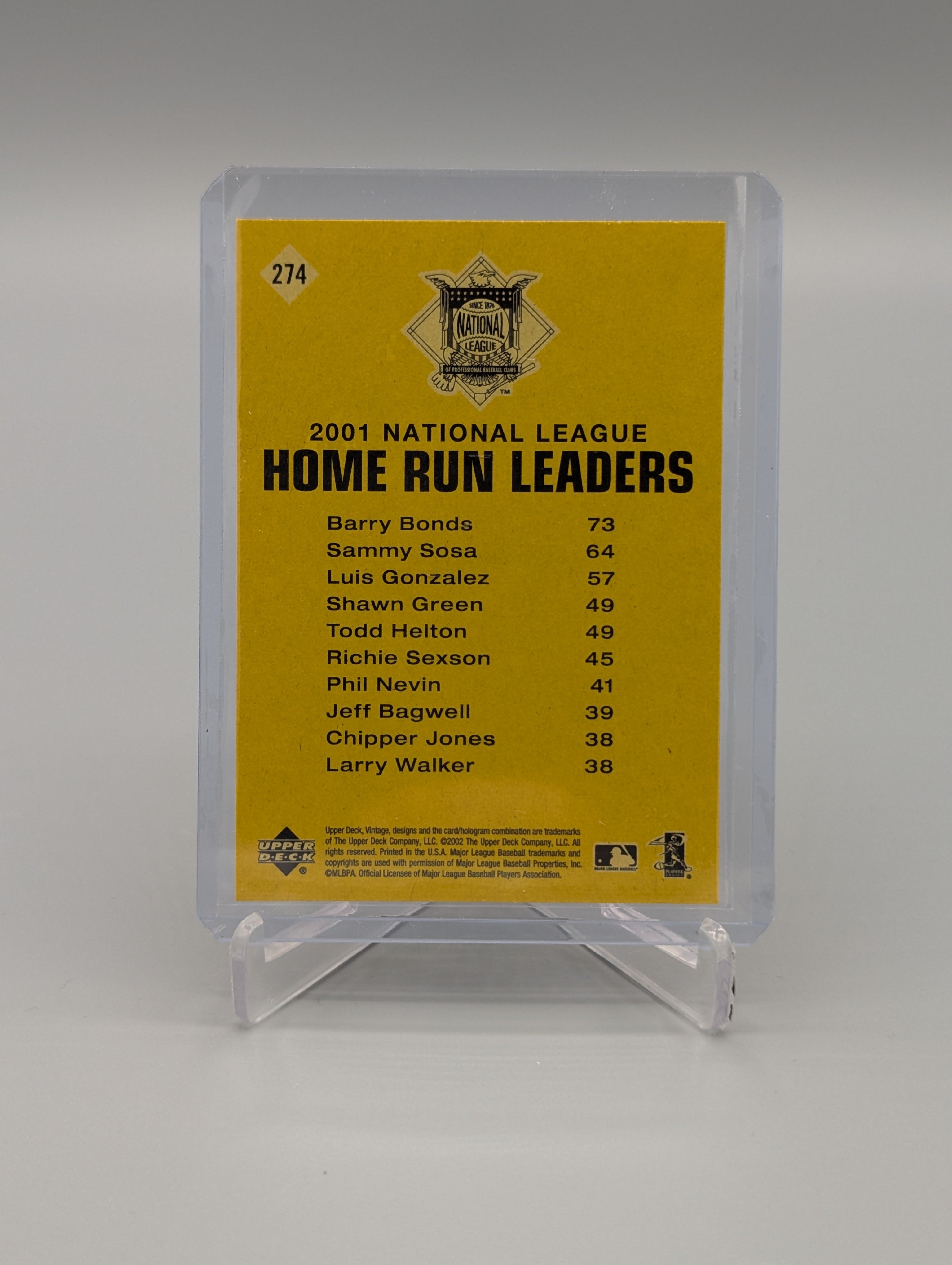 2002 Upper Deck Vintage #274 HR Leaders Error Bonds/Sosa/Gonzalez