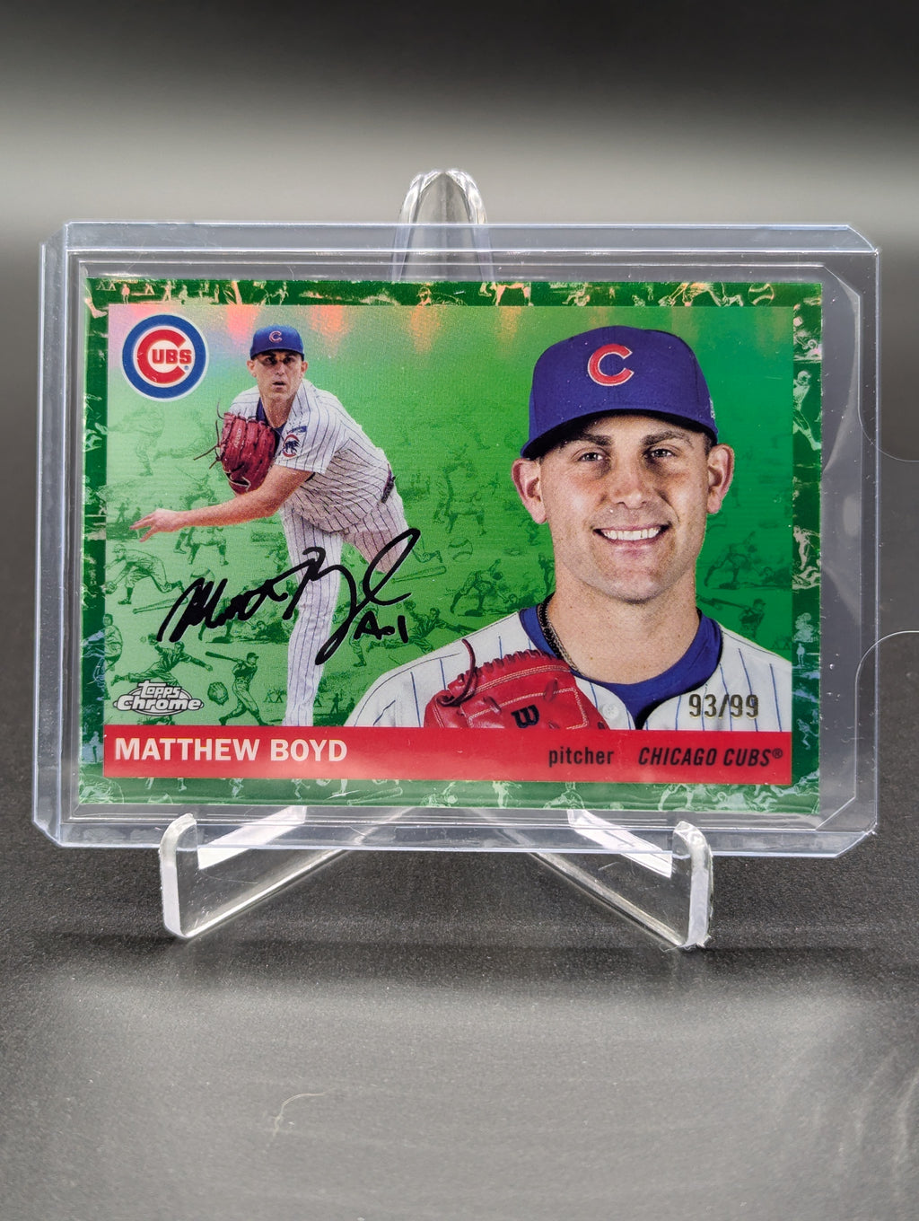 2025 Topps Chrome Platinum Toile Green White /99 #212 Matthew Boyd