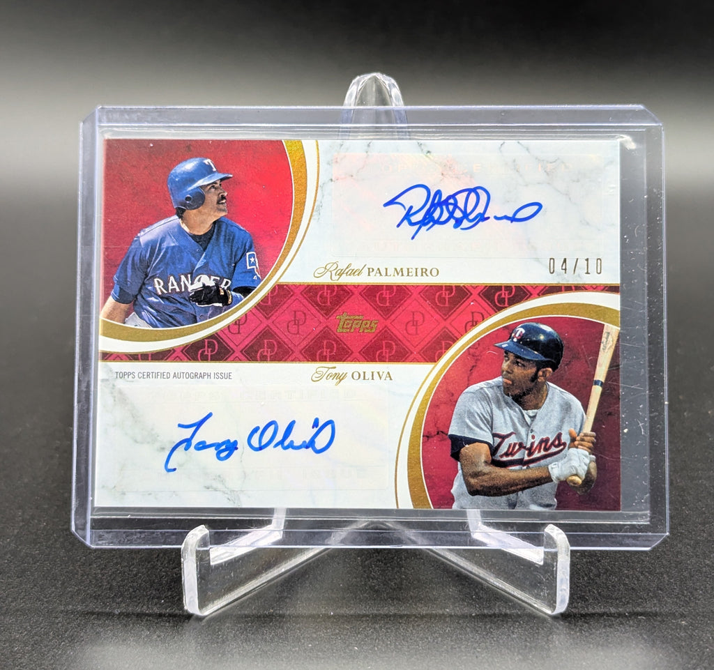 2024 Topps Dynamic Duals Dual Auto Ruby /10 #19A Rafael Palmeiro Tony Oliva