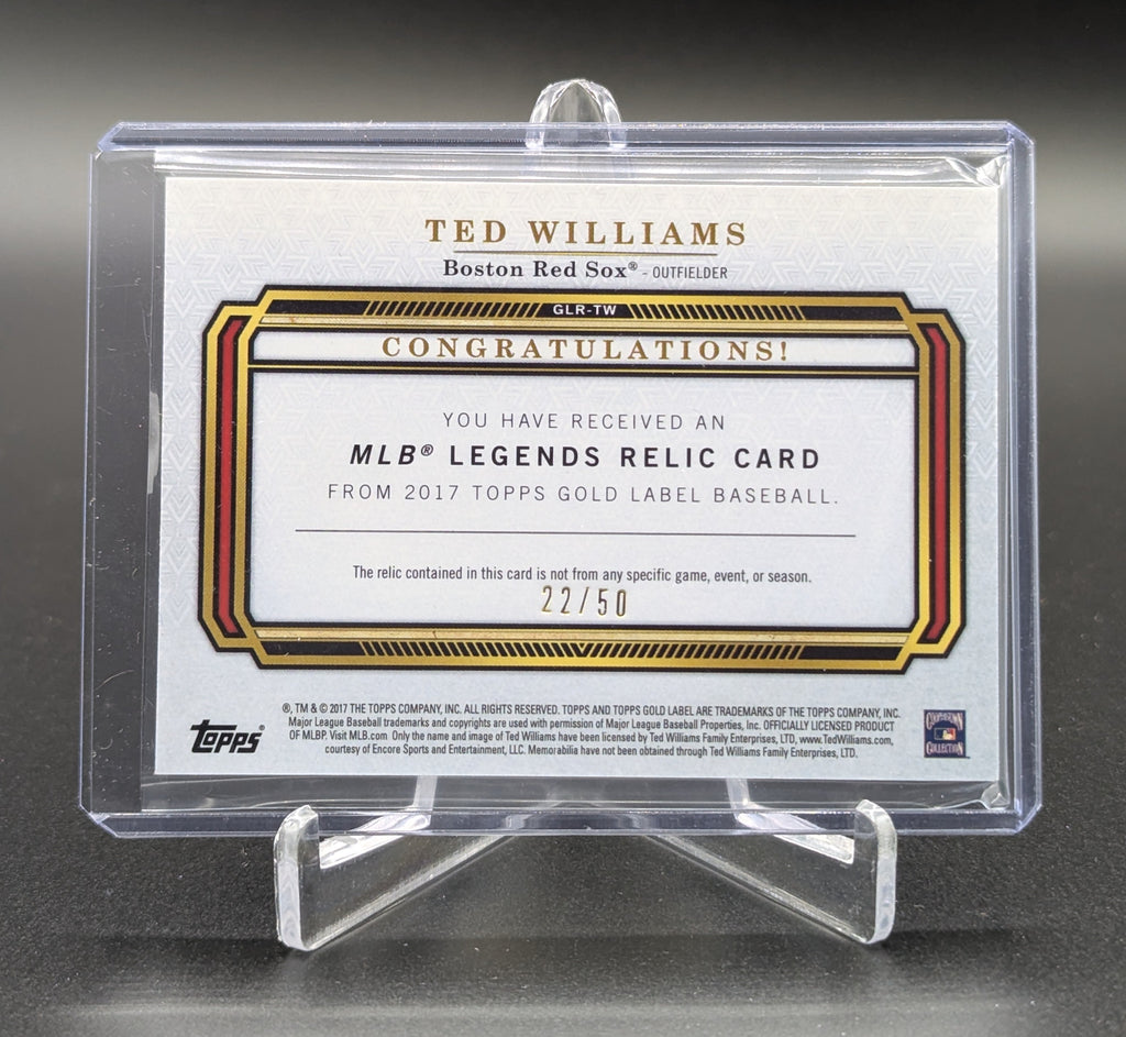 2017 Topps Gold Label Legends /50 #GLR-TW Ted Williams Red Sox