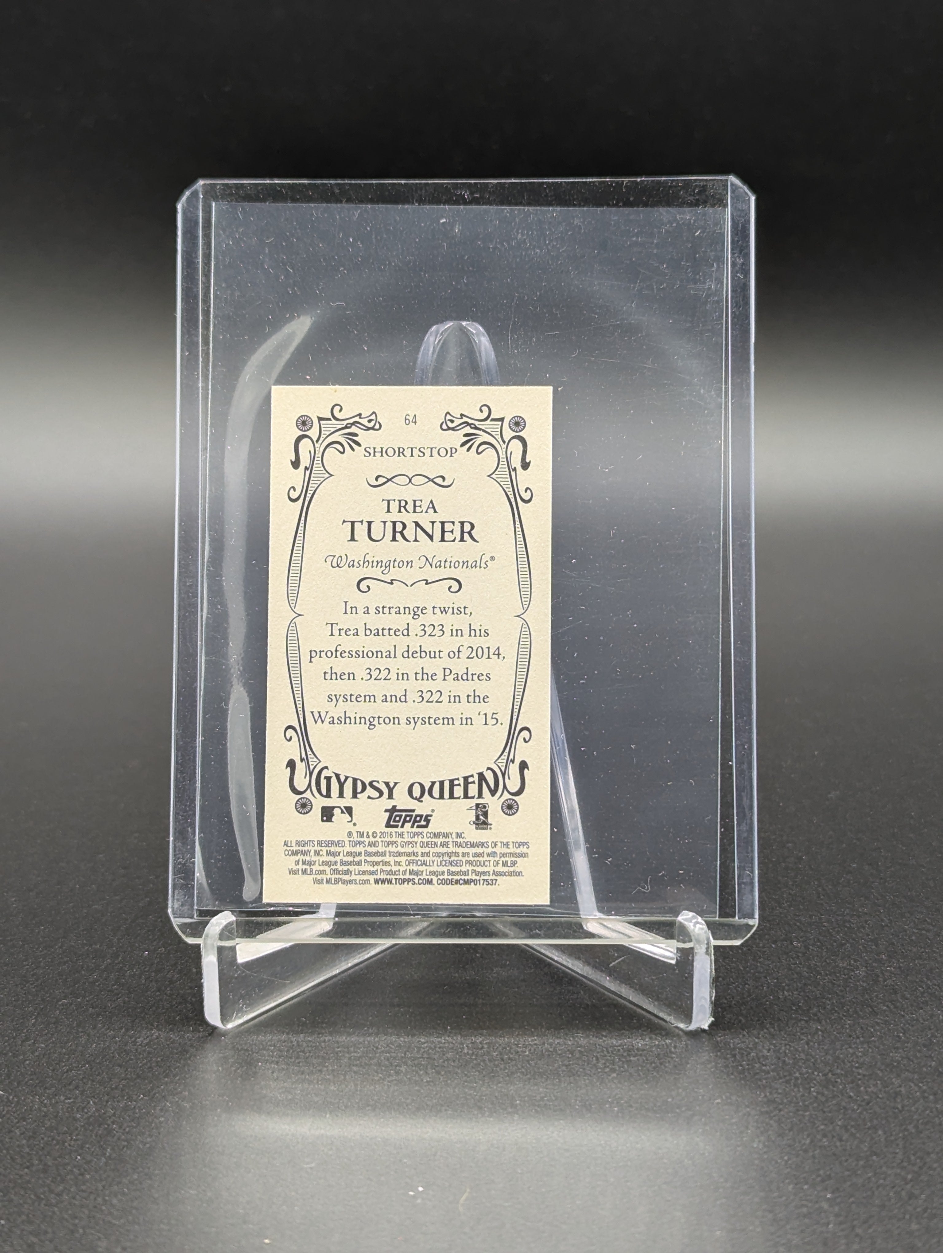 2016 Topps Gypsy Queen Mini Variation #64 Trea Turner RC Nationals