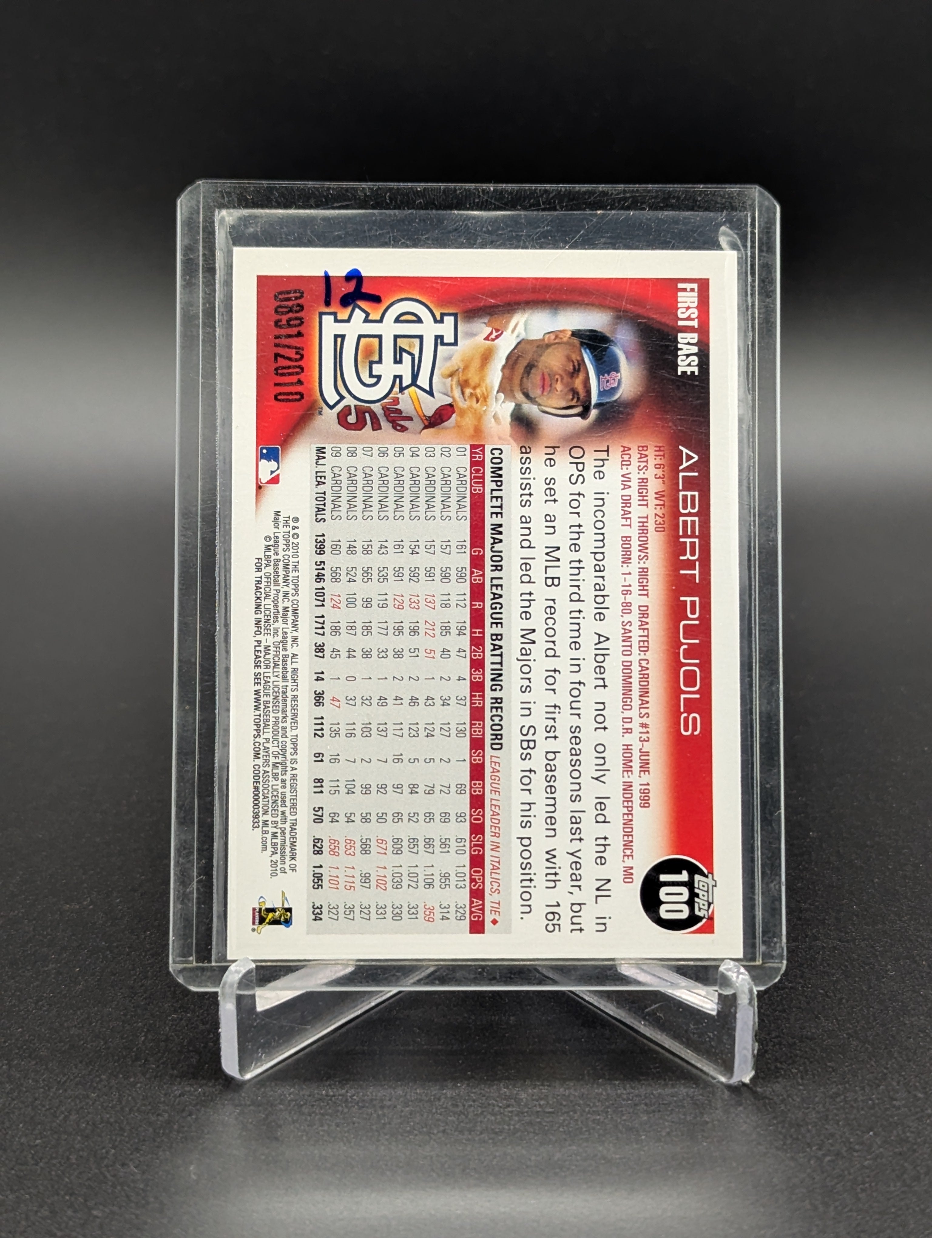 2010 Topps Gold #100 Albert Pujols /2010 Cardinals