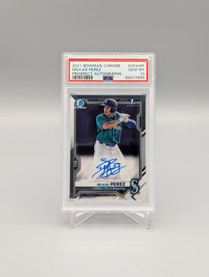 2021 Bowman Chrome #CPAMP Milkar Perez Auto PSA 10 Mariners