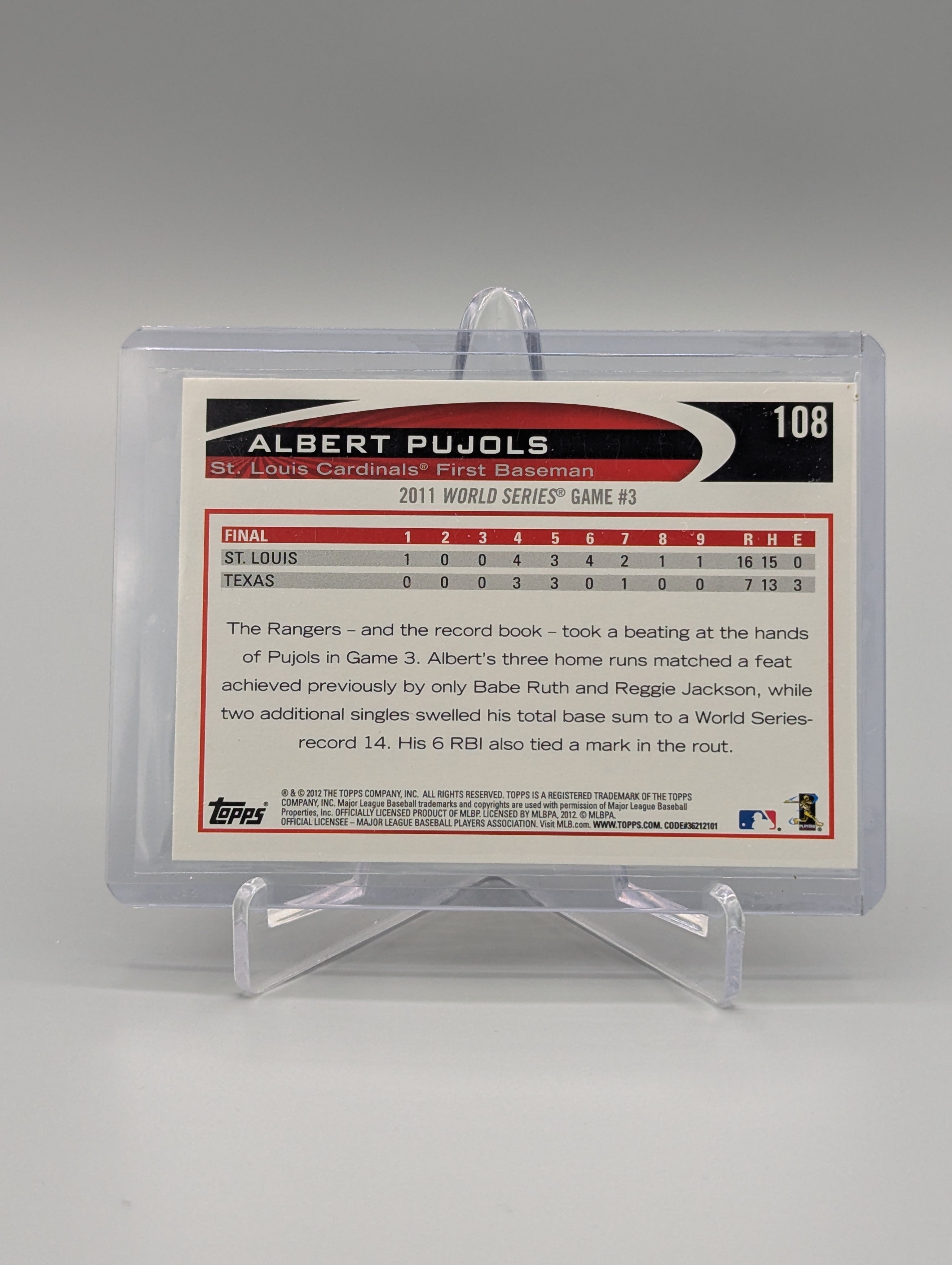 2022 Topps Gold Sparkle #108 Albert Pujols Cardinals