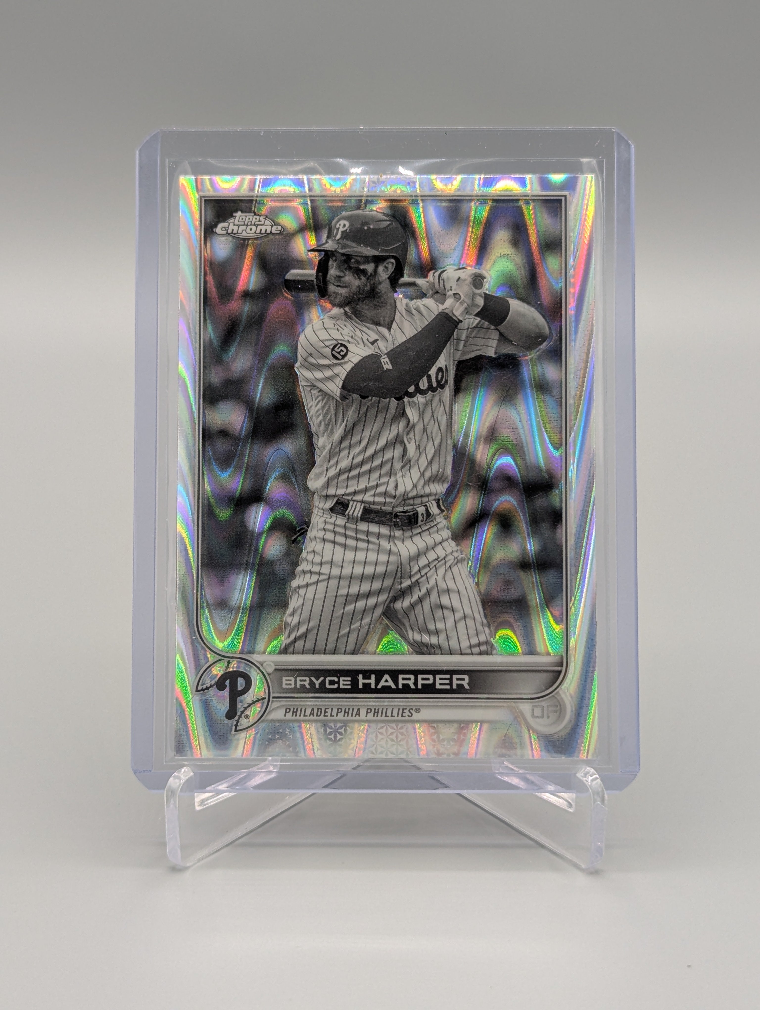 2022 Topps Chrome Sonic Black & White RayWave #220 Bryce Harper Phillies