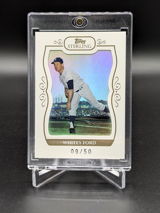 2008 Topps Sterling White Suede #105 Whitey Ford #/ 50 Yankees