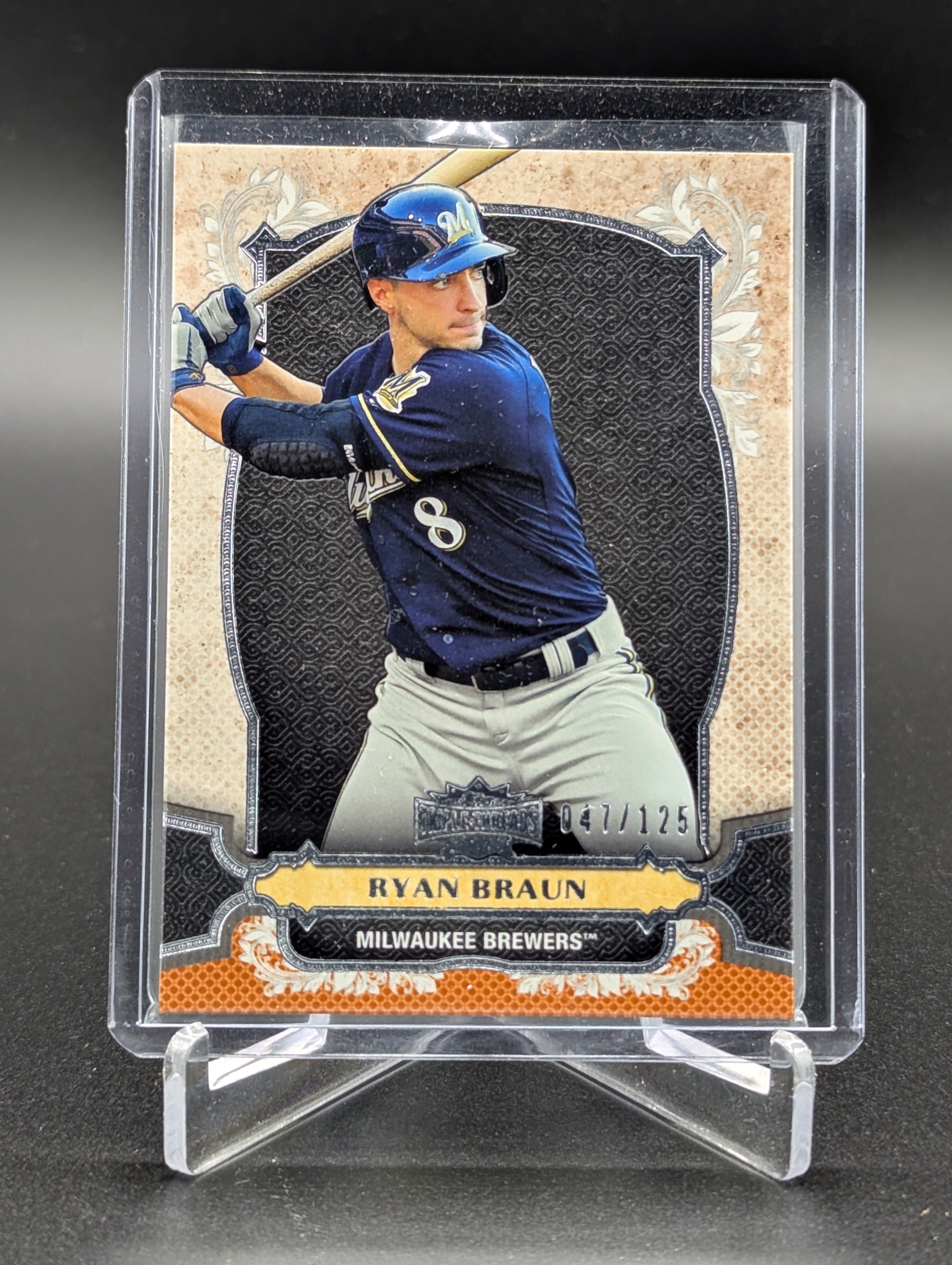 2014 Topps Triple Threads Amber #55 Ryan Braun #/125 Brewers
