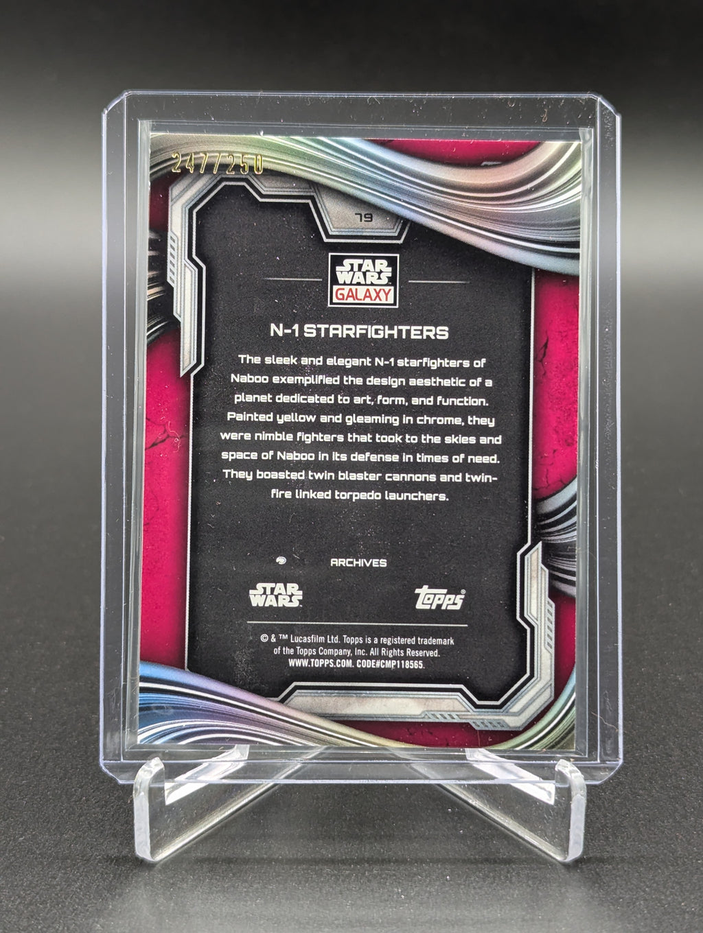 2025 Topps Chrome Star Wars Galaxy Magenta Lava #79 N-1 Starfighter
