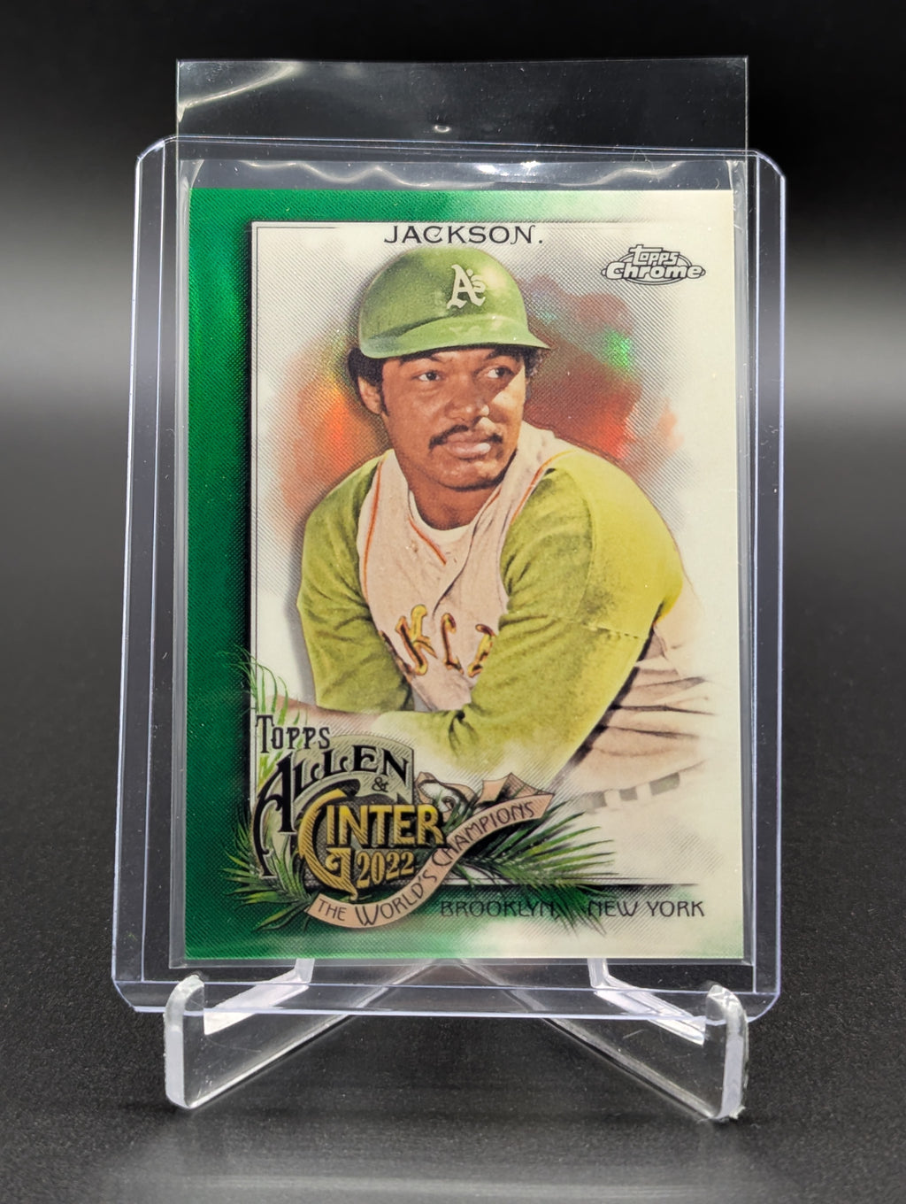 2022 Topps Allen & Ginter Chrome Green /99 #5 Reggie Jackson A's