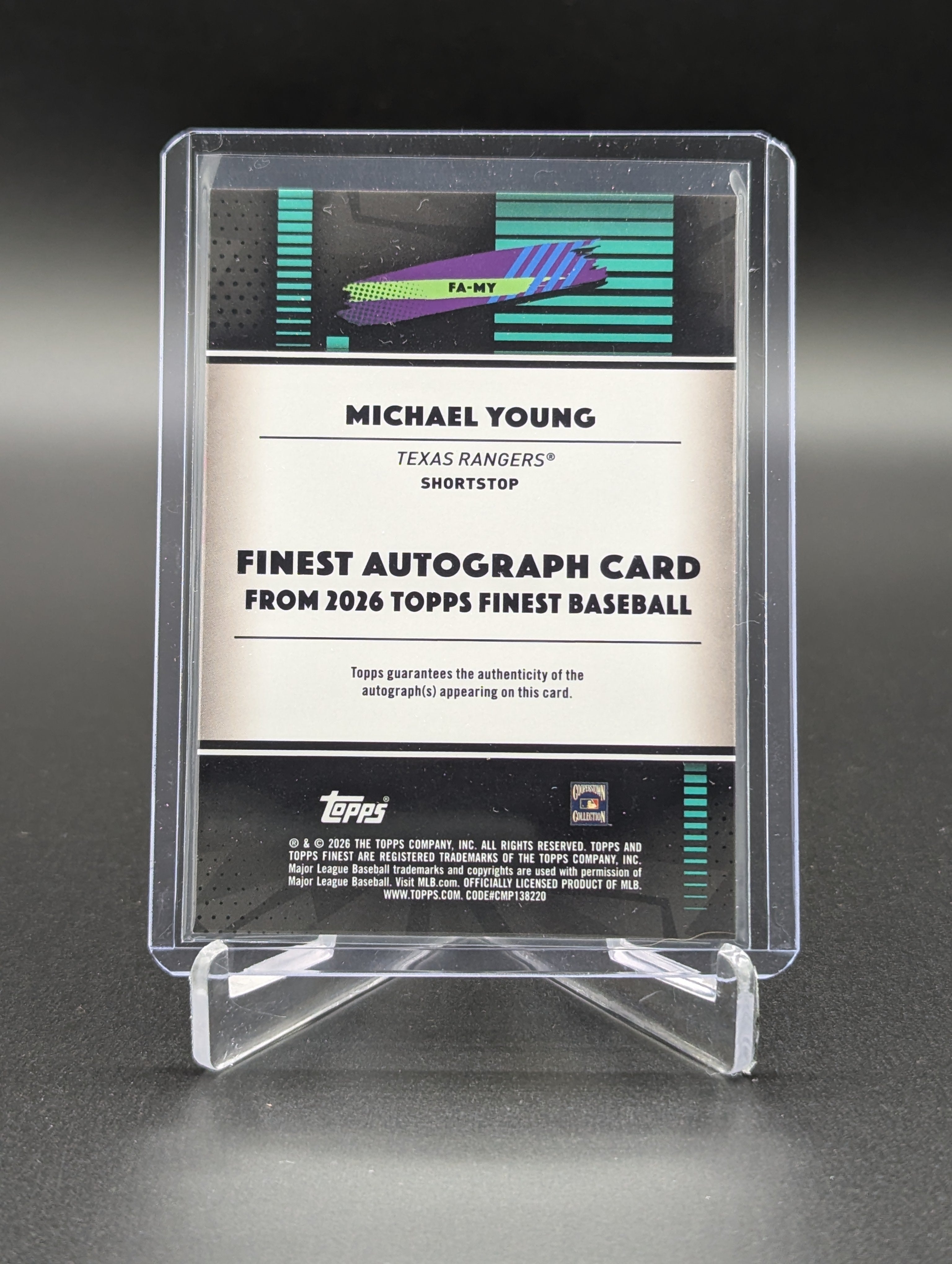 2026 Topps Finest Auto #FA-MY Michael Young Rangers