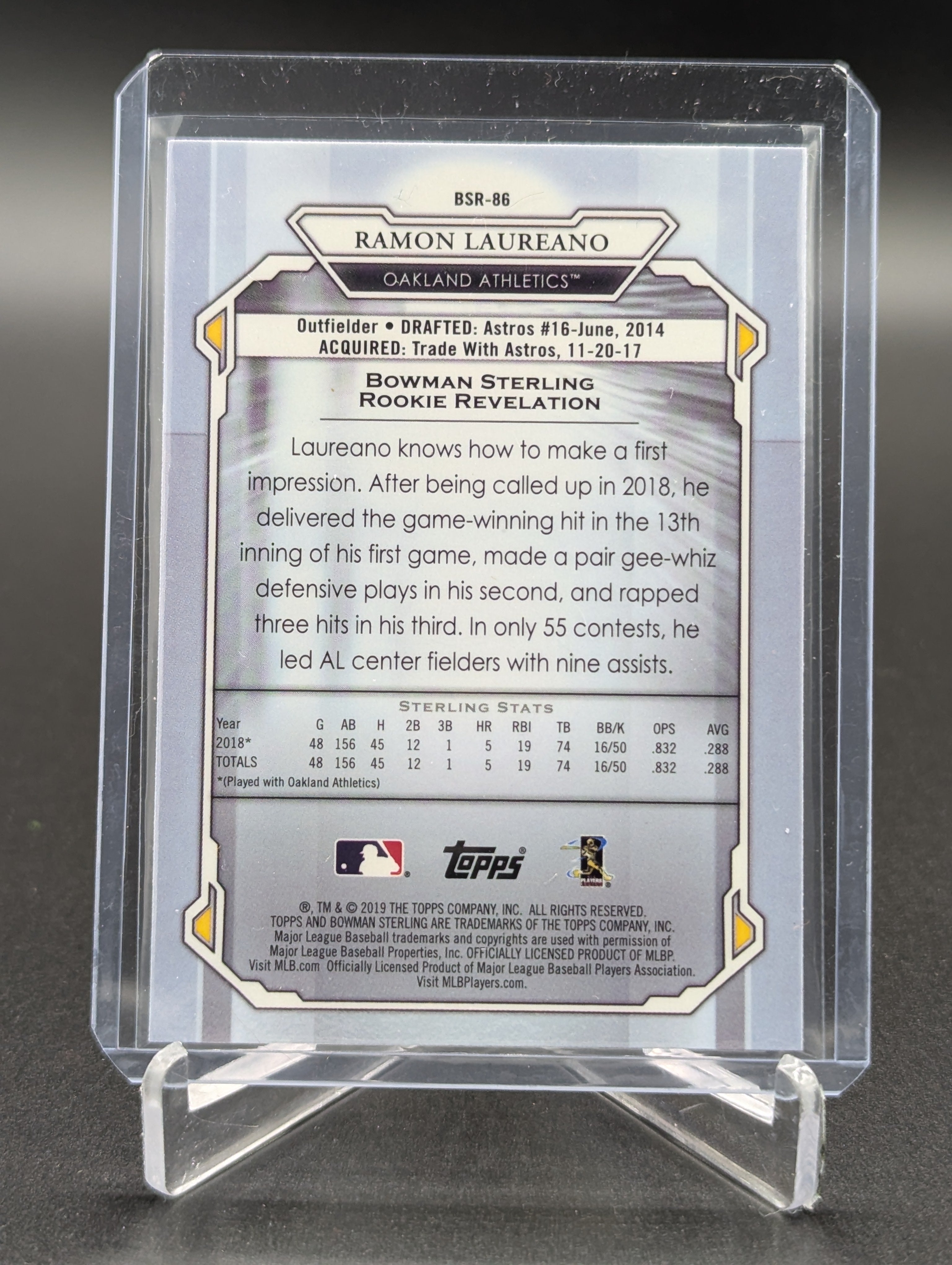 2019 Bowman Sterling RC #BSR-86 Ramon Laureano A's Athletics