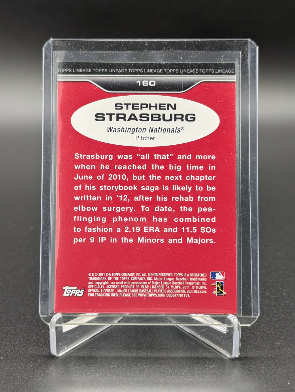 2011 Topps Lineage Diamond Anniversary #160 Stephen Strasburg