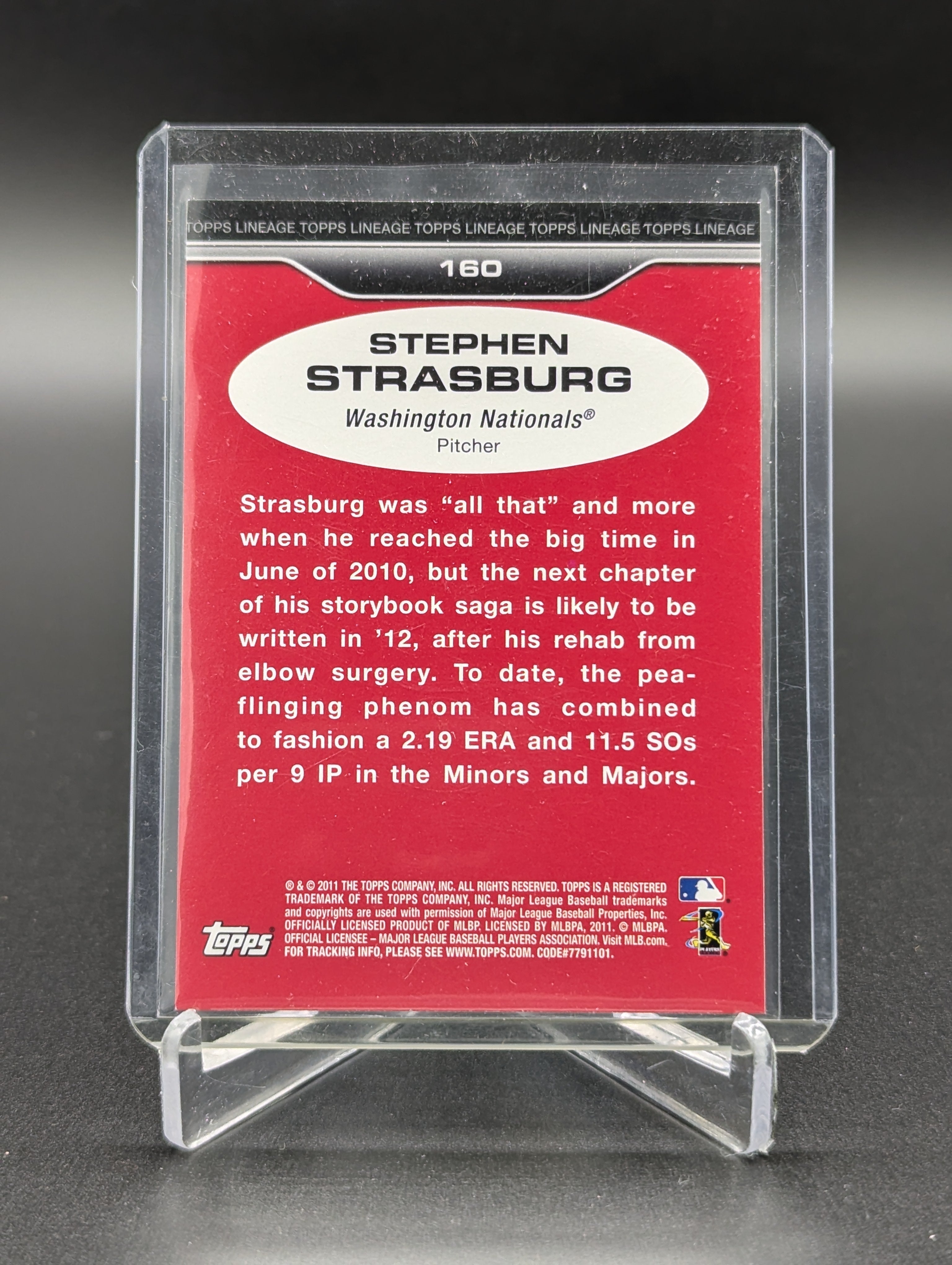 2011 Topps Lineage Diamond Anniversary #160 Stephen Strasburg