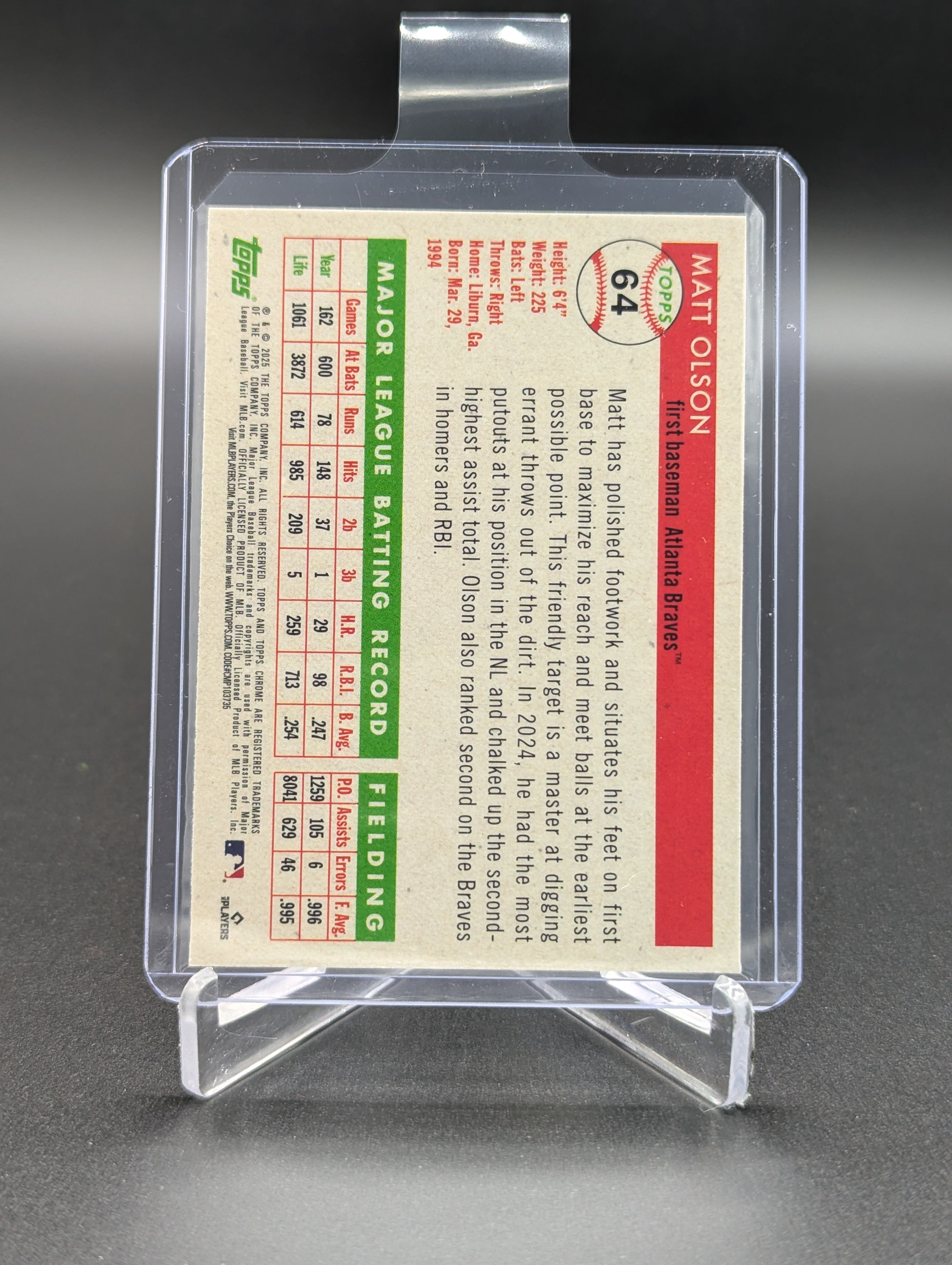 2025 Topps Chrome Platinum Vibration /250 #64 Matt Olson