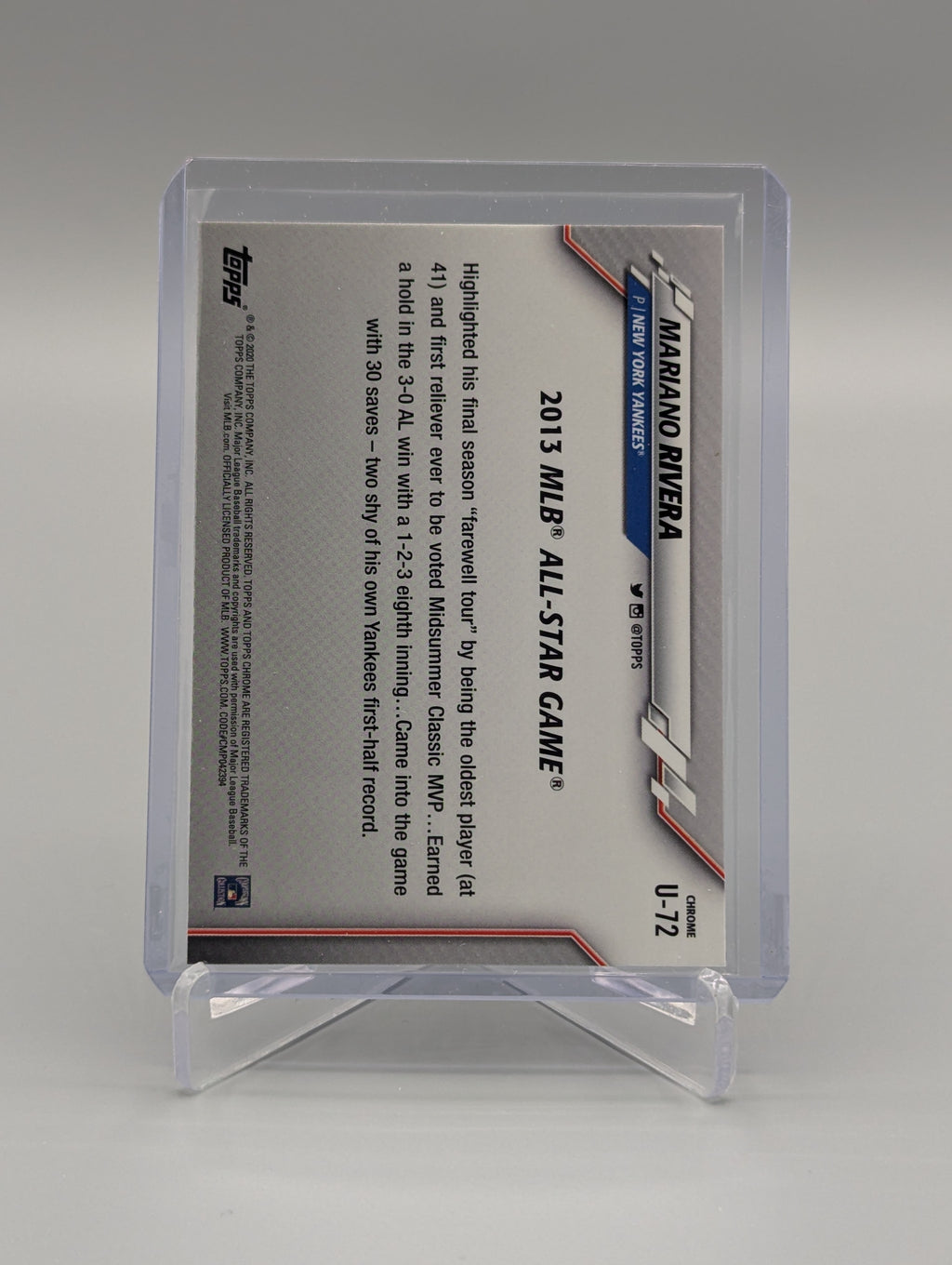 2020 Topps Chrome Update Pink Refractor #U-72 Mariano Rivera Yankees