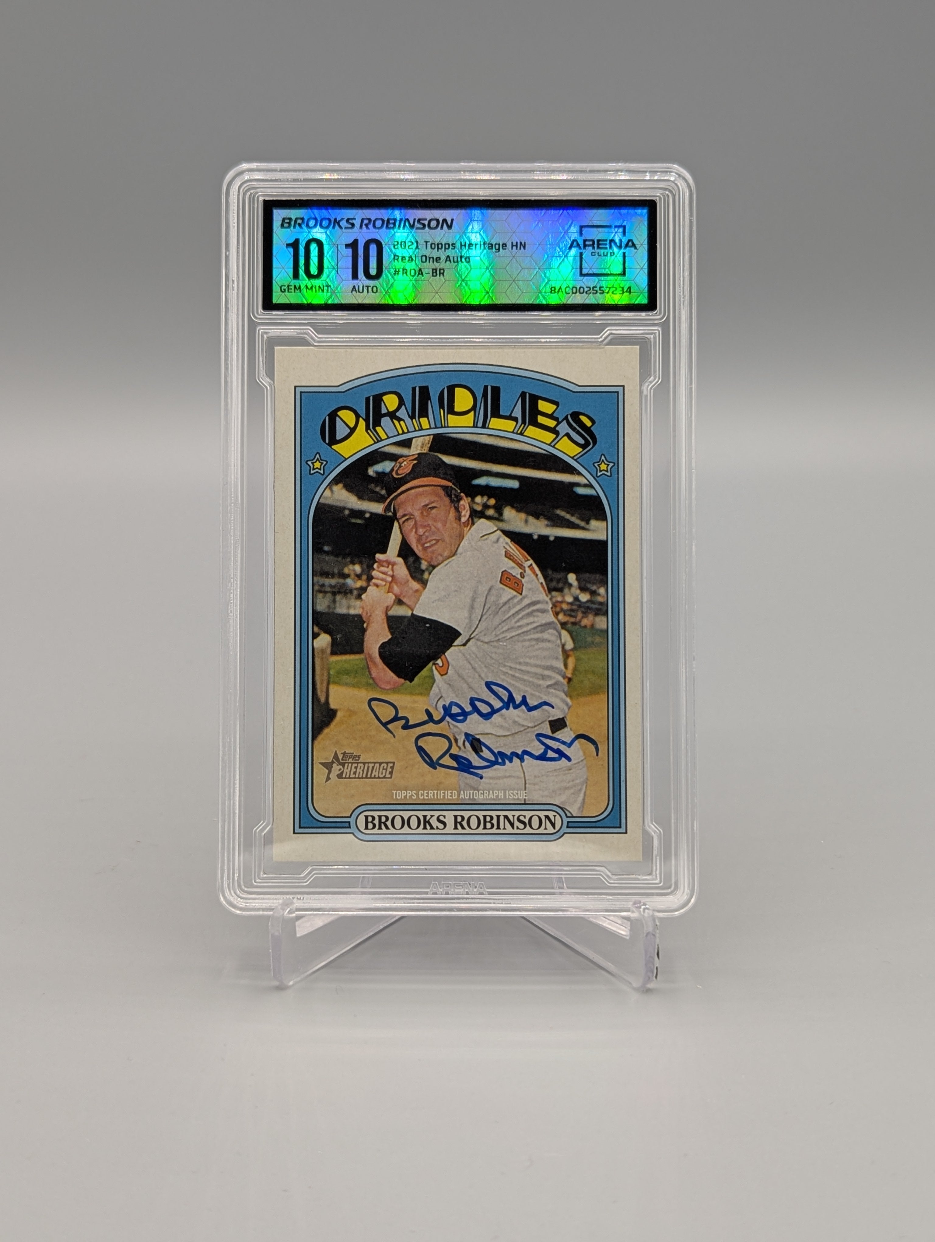 2021 Topps Heritage High # Auto #ROA-BR Brooks Robinson Orioles 10/10