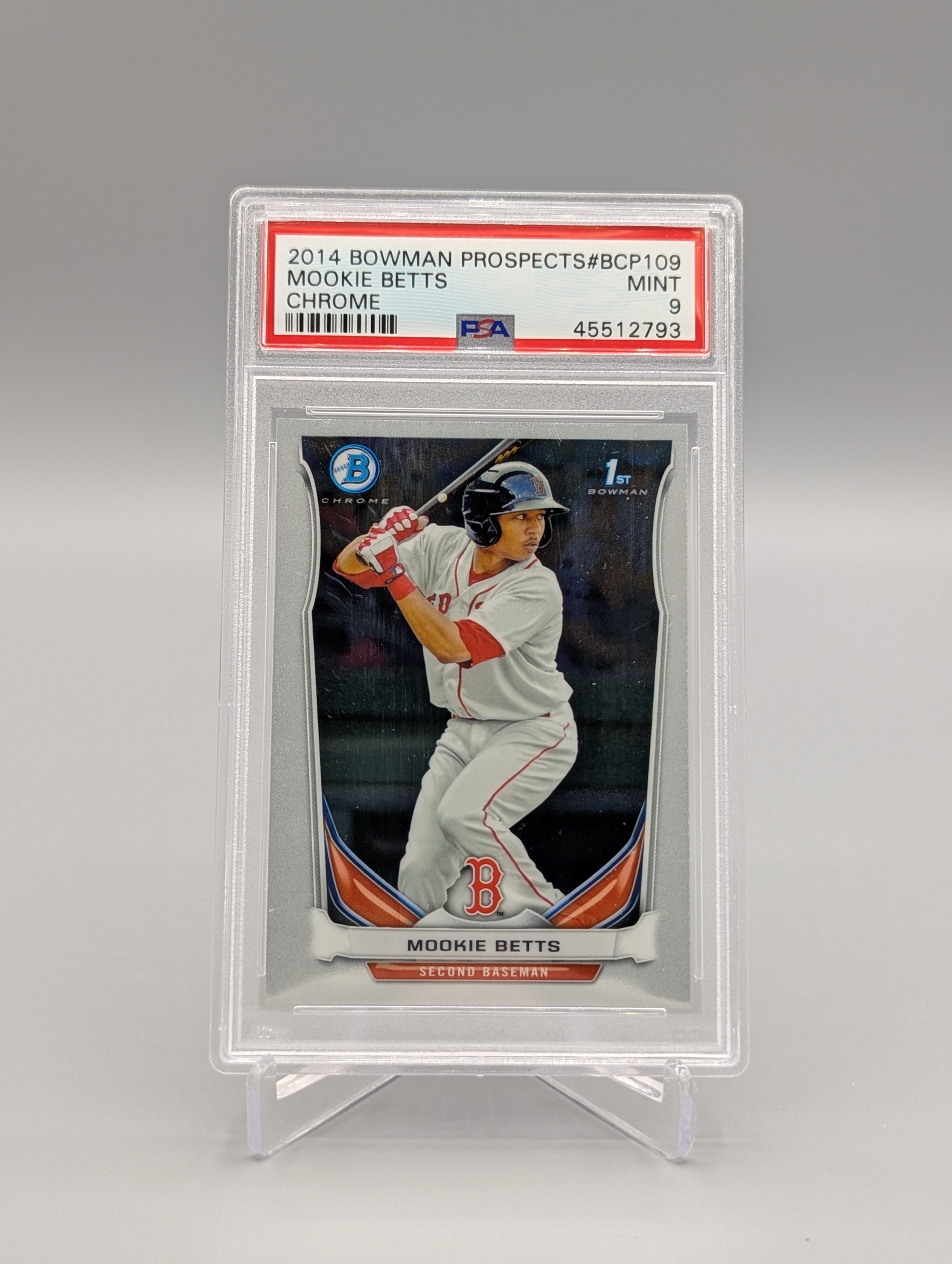 2014 Bowman Chrome Prospects #BCP109 Mookie Betts PSA 9 Red Sox