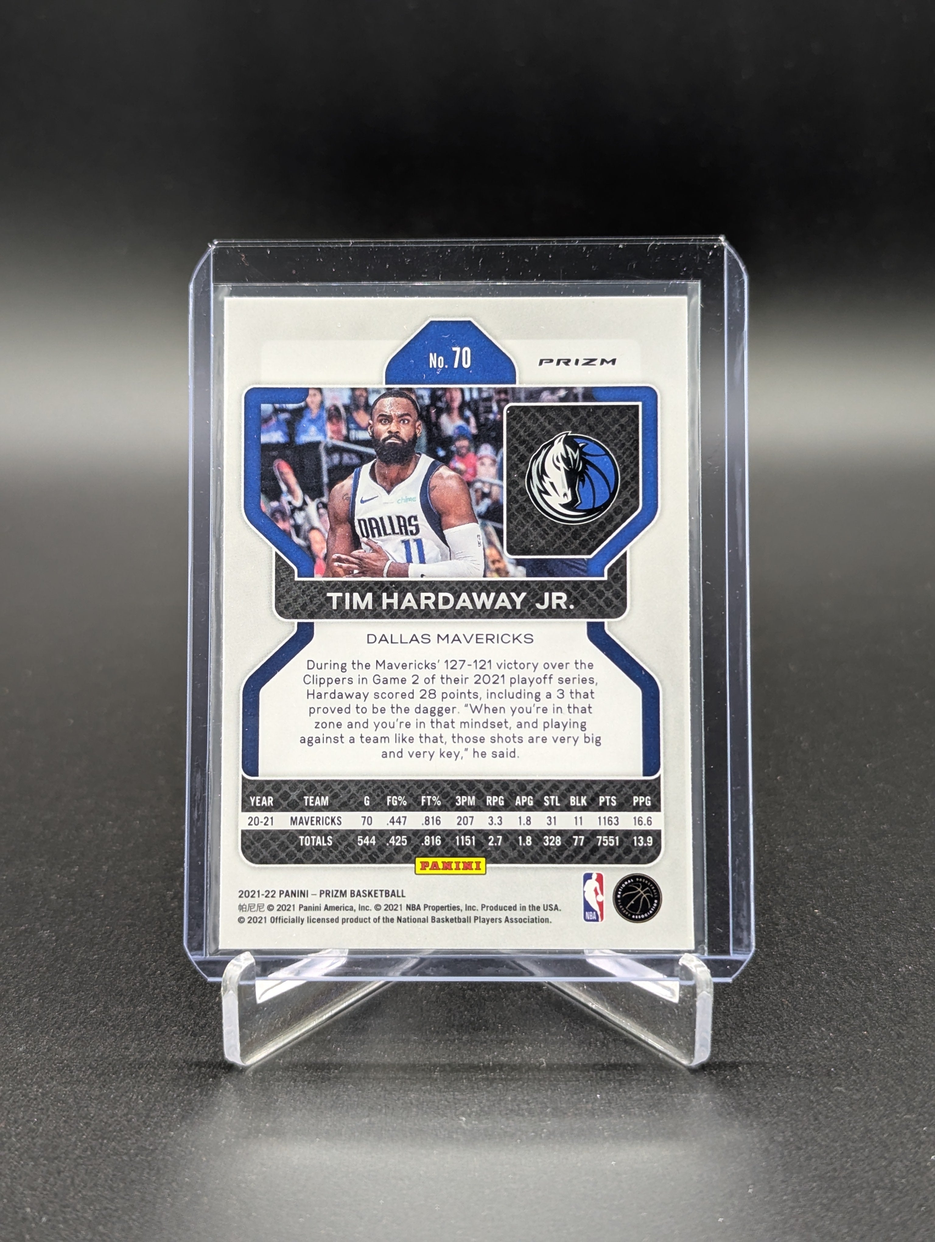 2021-22 Panini Prizm Silver #70 Tim Hardaway JR Mavericks