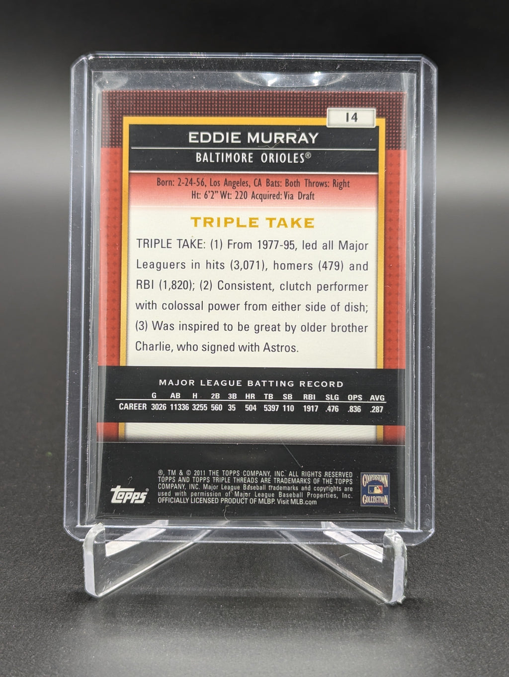 2011 Topps Triple Threads /1500 #14 Eddie Murray Orioles