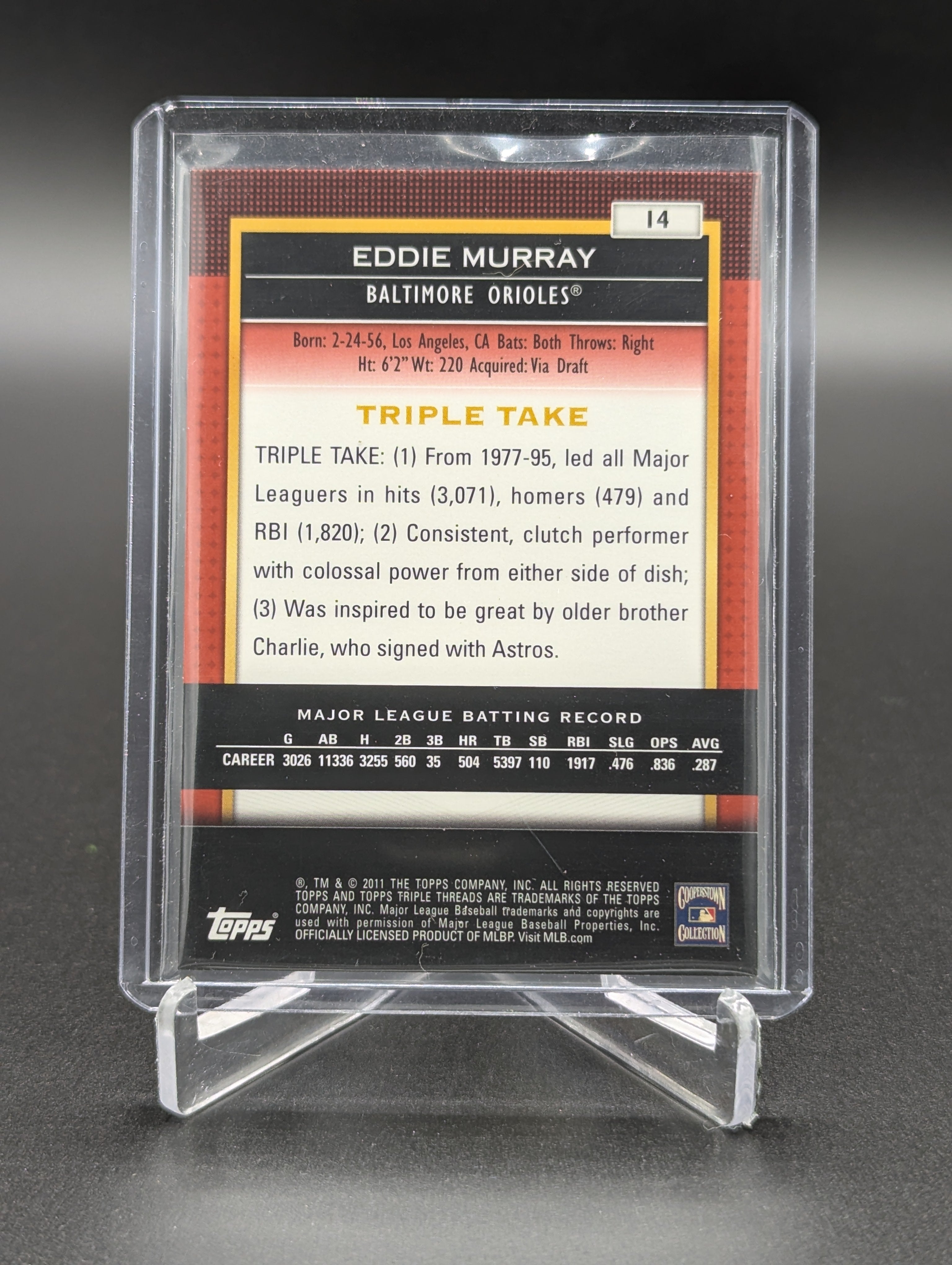 2011 Topps Triple Threads /1500 #14 Eddie Murray Orioles
