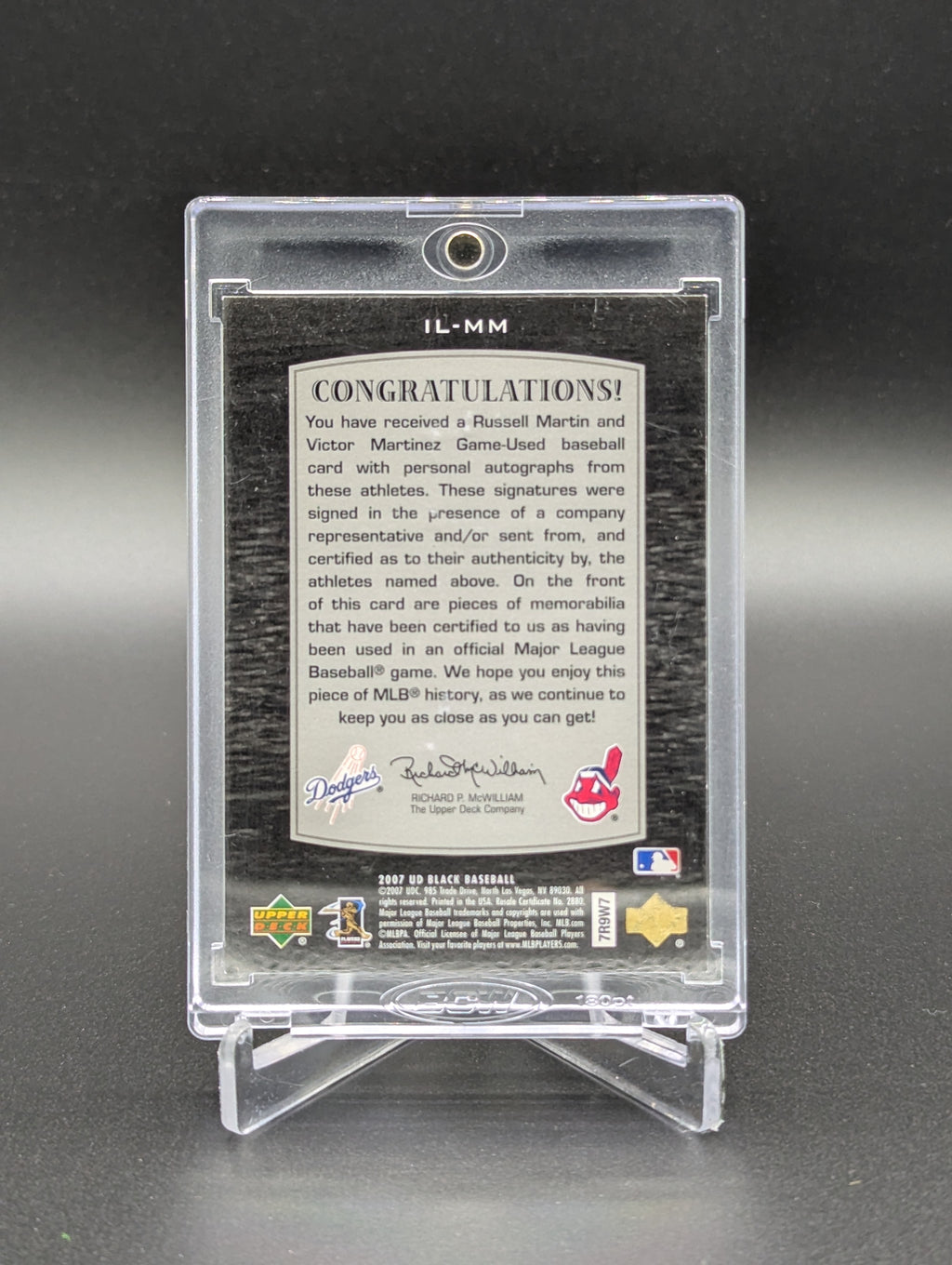 2007 UD Black Illustrious #IL-MM Russell Martin/Victor Martinez Chief Wahoo