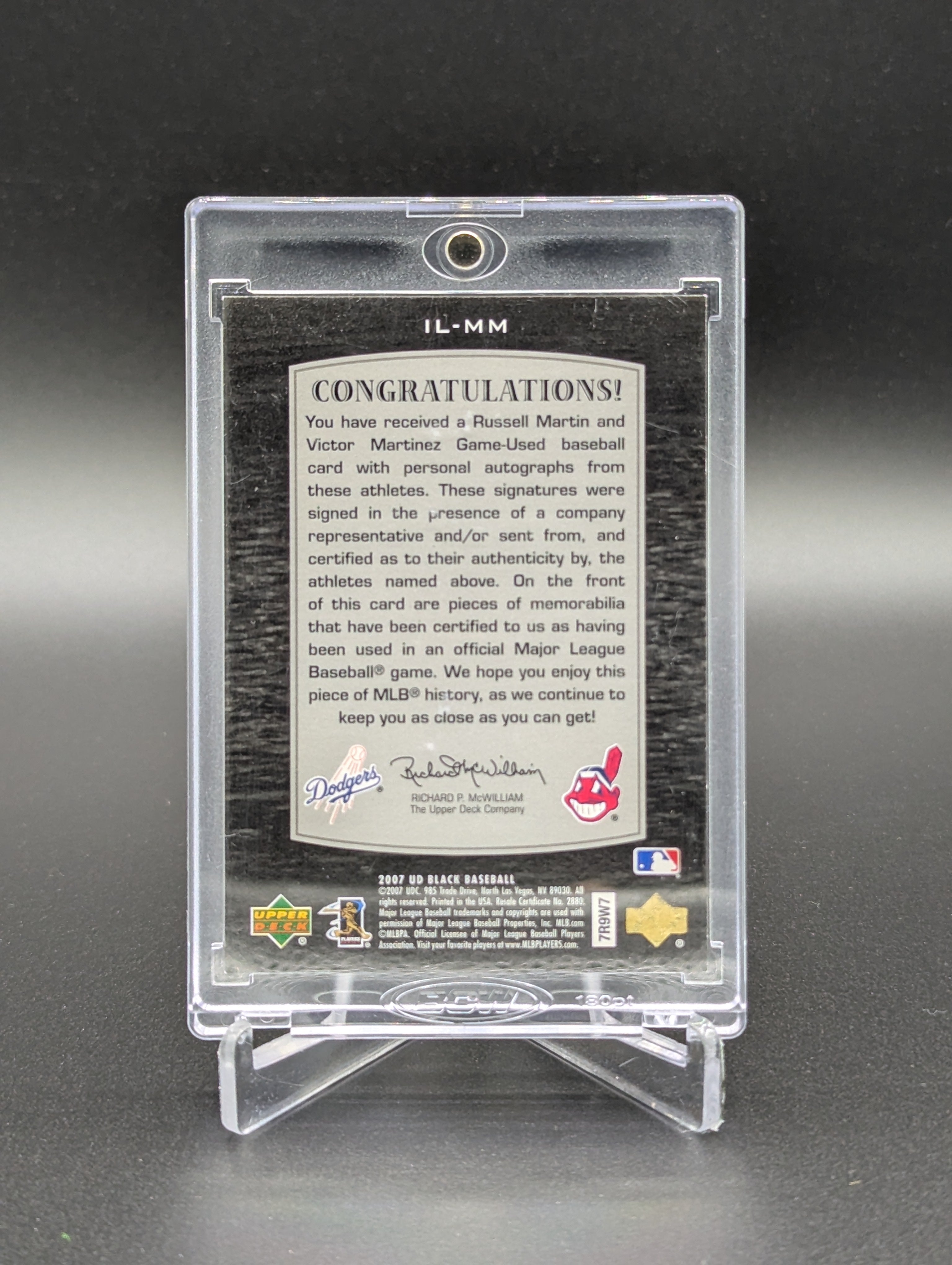 2007 UD Black Illustrious #IL-MM Russell Martin/Victor Martinez Chief Wahoo