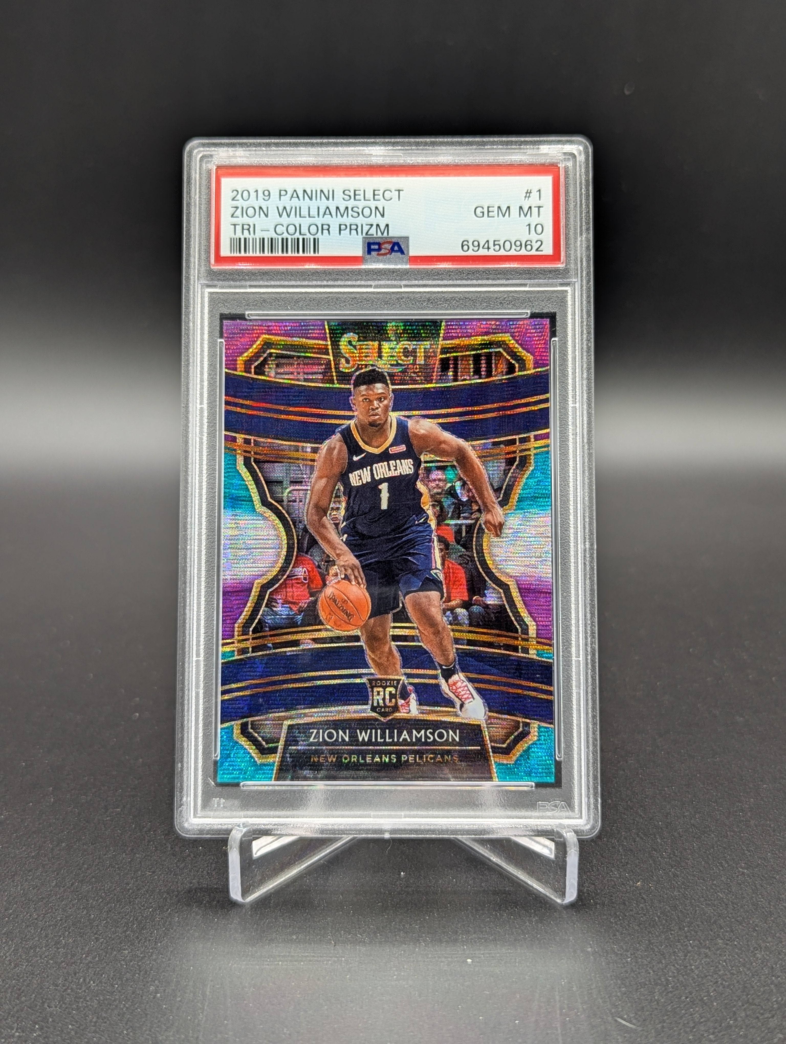 2019 Panini Select Tri-Color Prizm #1 Zion Williamson RC Pelicans