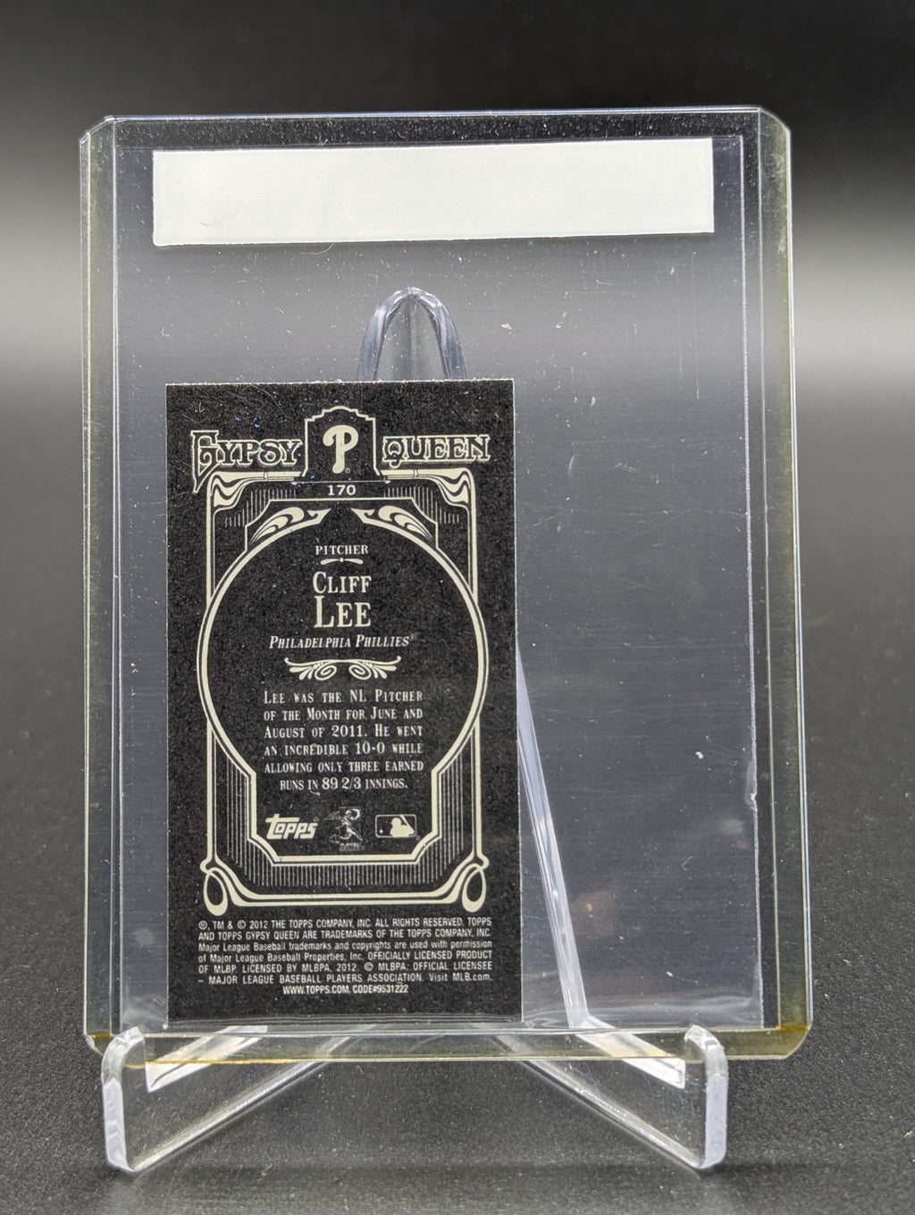 2012 Topps Gypsy Queen Mini Black #170 Cliff Lee Phillies