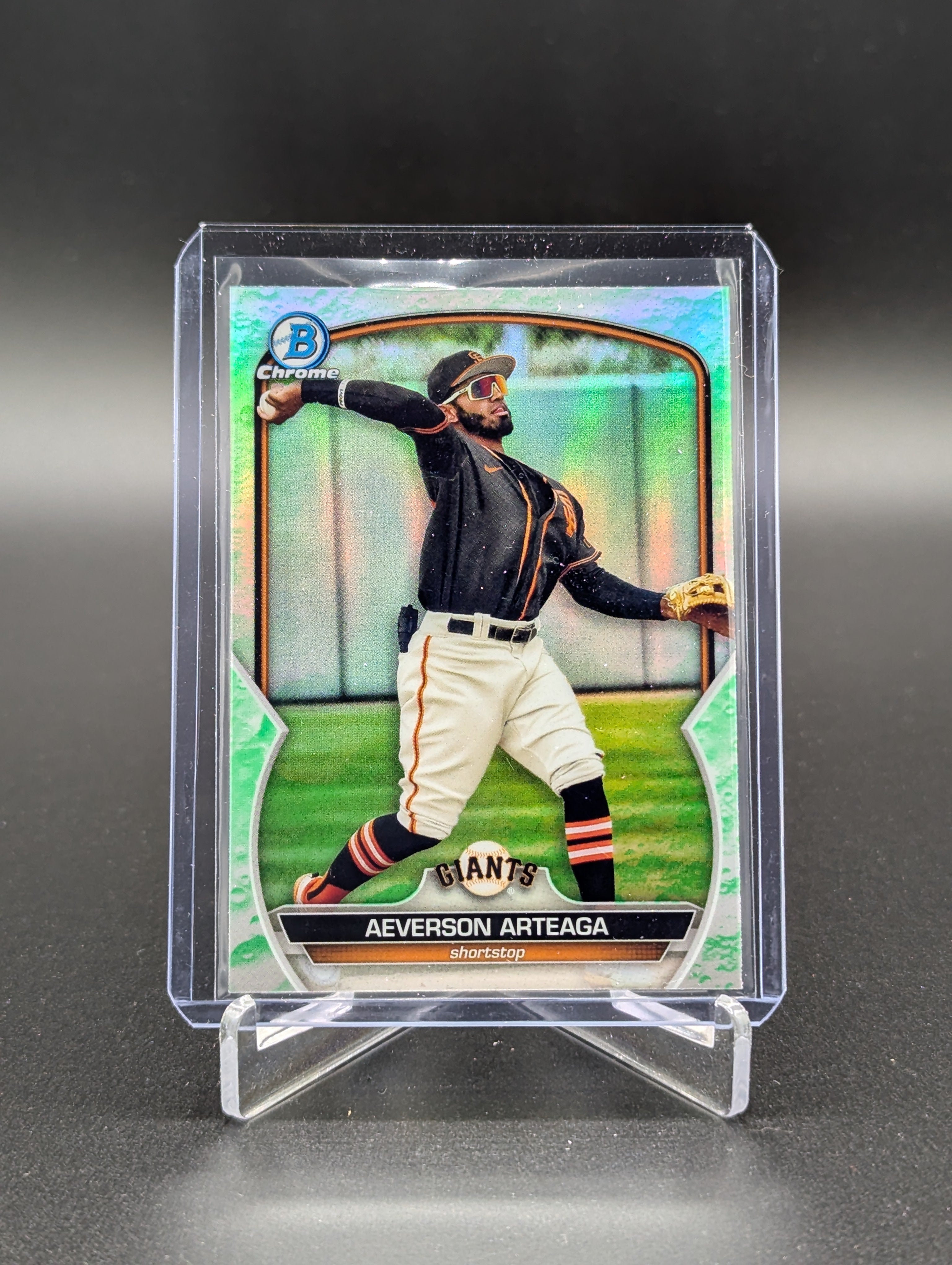 2023 Bowman Chrome Lunar Glow #BCP-60 Aeverson Arteaga Giants
