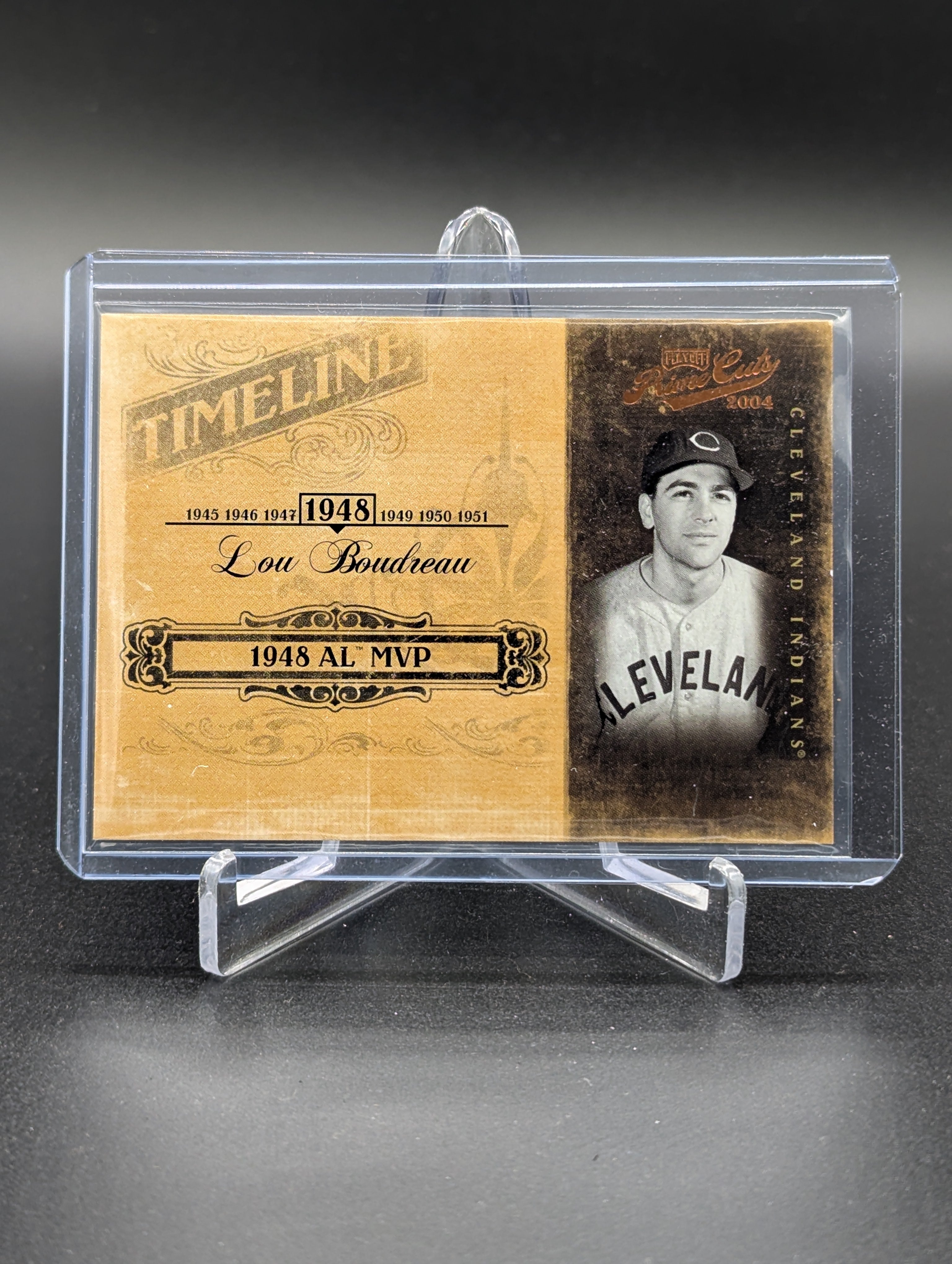 2004 Playoff Prime Cuts Timeline #TL-57 Lou Boudreau #/50 Indians