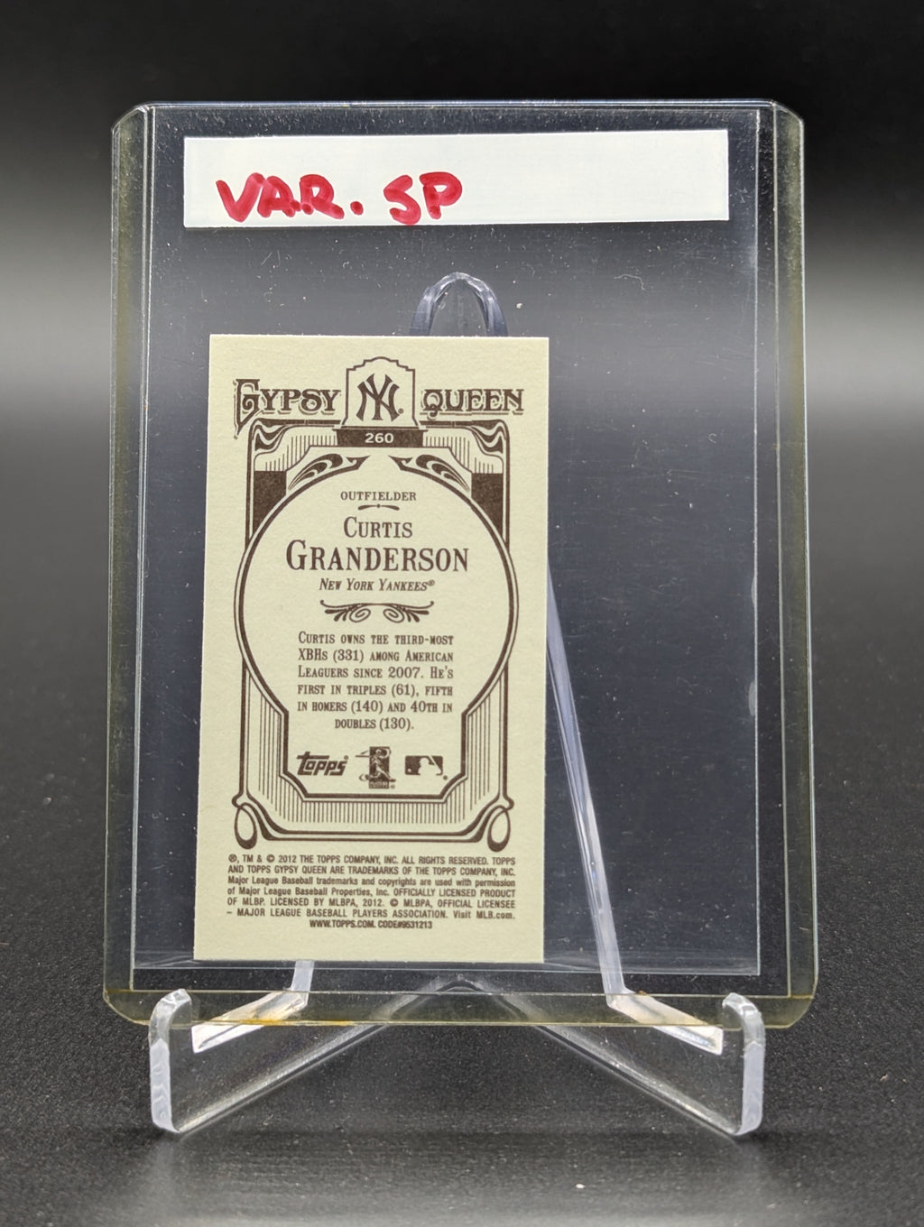 2012 Topps Gypsy Queen Mini Image Variation #260 Curtis Granderson