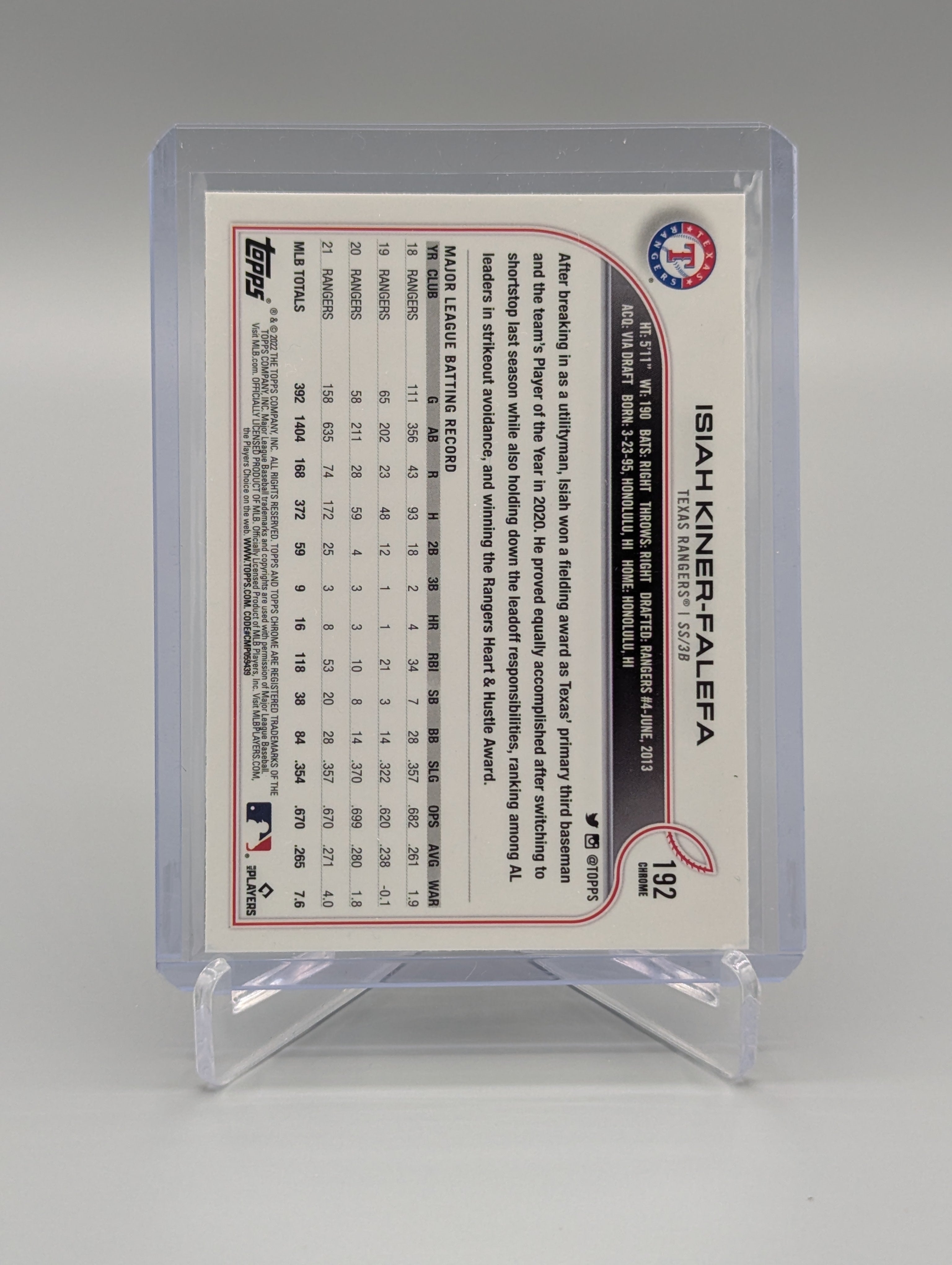 2022 Topps Chrome Sonic Black & White RayWave #192 Isiah Kiner-Falefa Twins